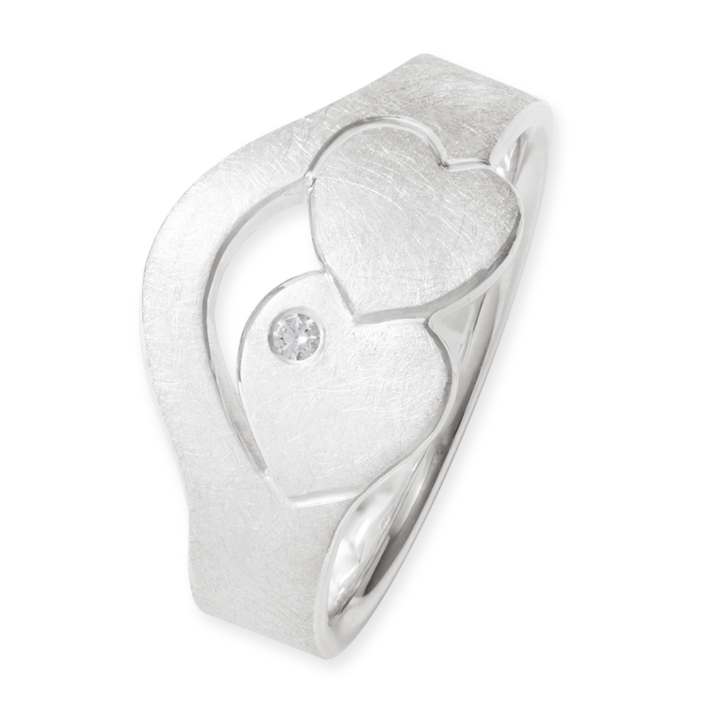 doppelherz_925Silber_Brilli_109247 Ring Flowerpower Herzen