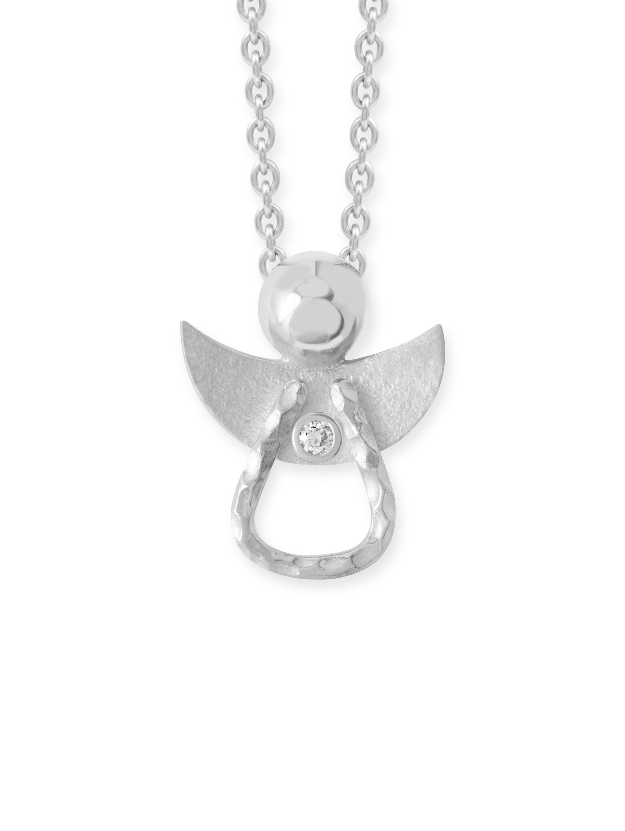 LESER Anhaenger-Engel 750 Weissgold Brillant