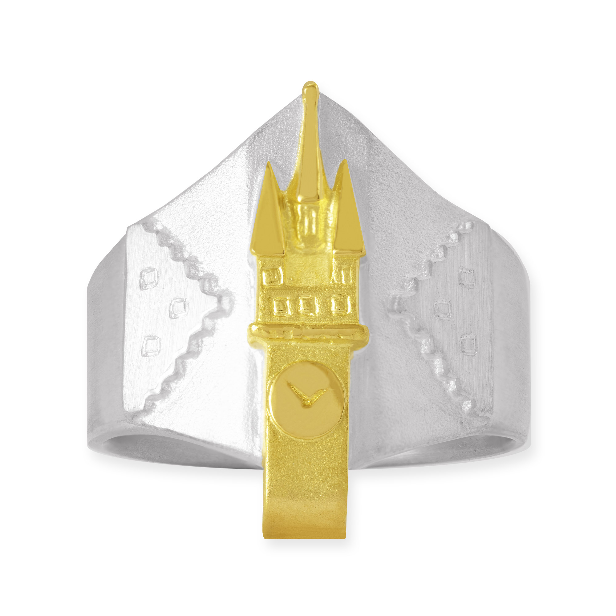 LESER Ring- Stadtturm Gelbgold Weissgold