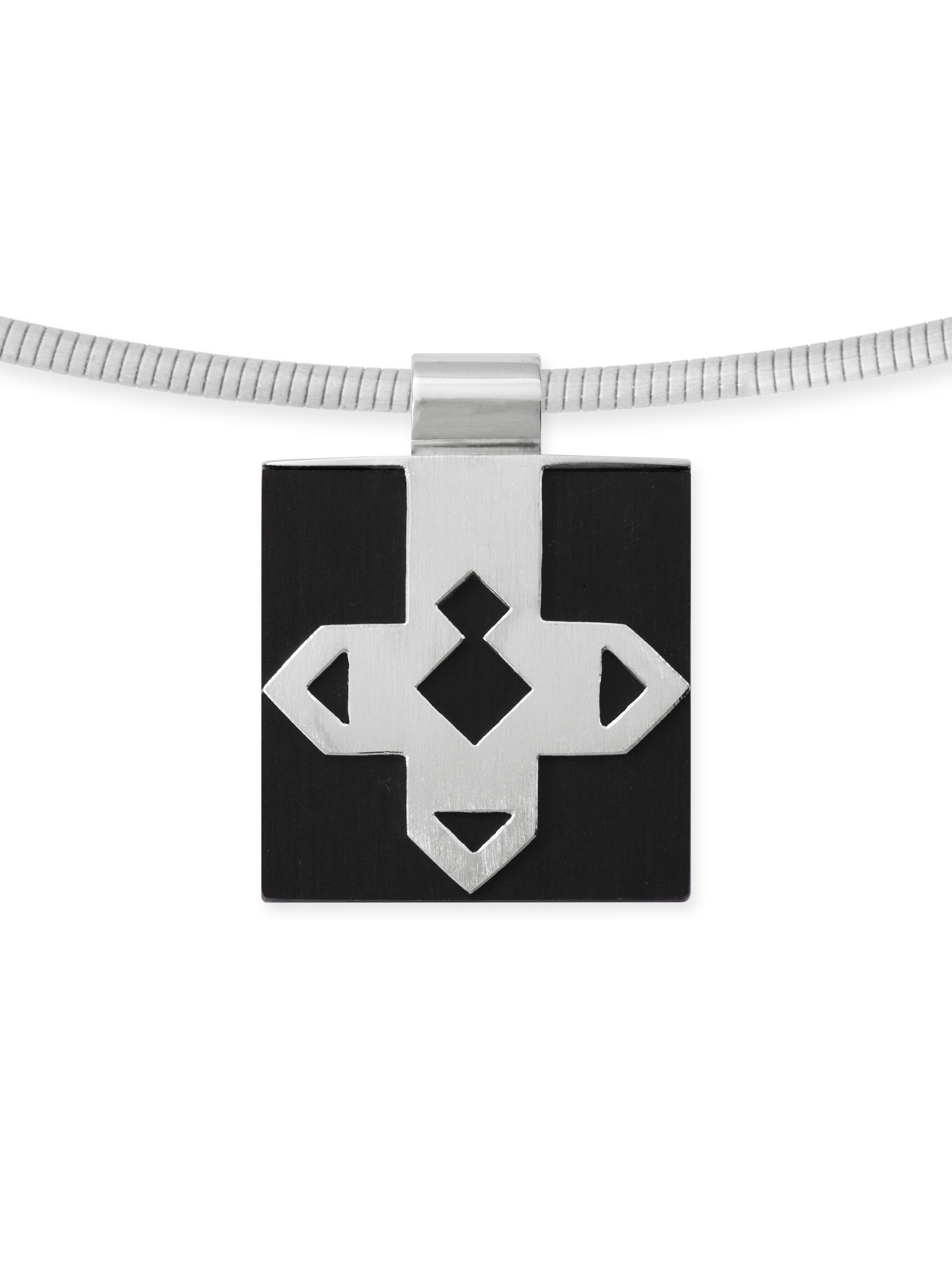 LESER Anhaenger-Carbon Raute Mannerschmuck 925 Silber LESER Anhaenger-Carbon Raute Mannerschmuck 925 Silber