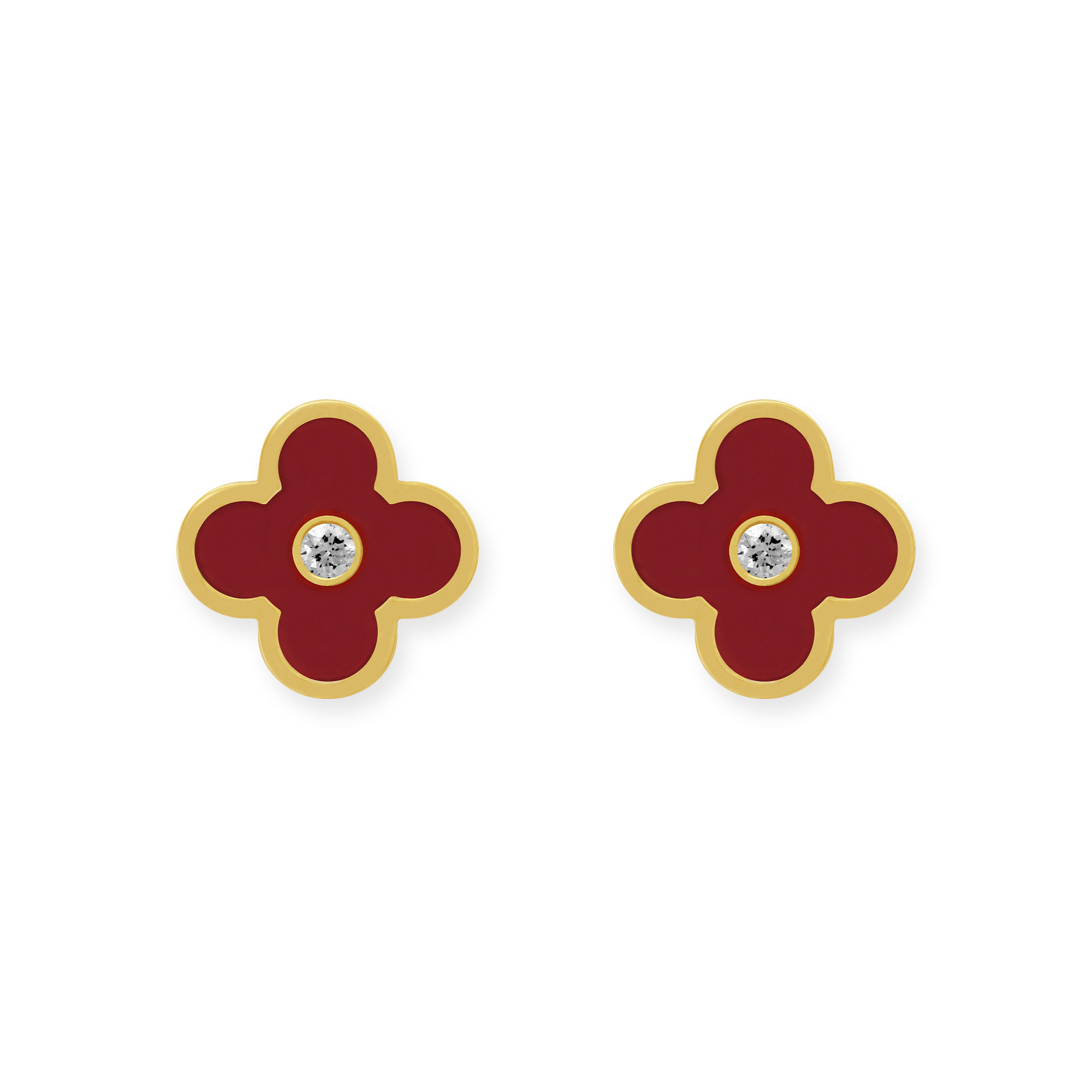 Ohrstecker mit roten Blumen Ohrstecker mit roten Blumen