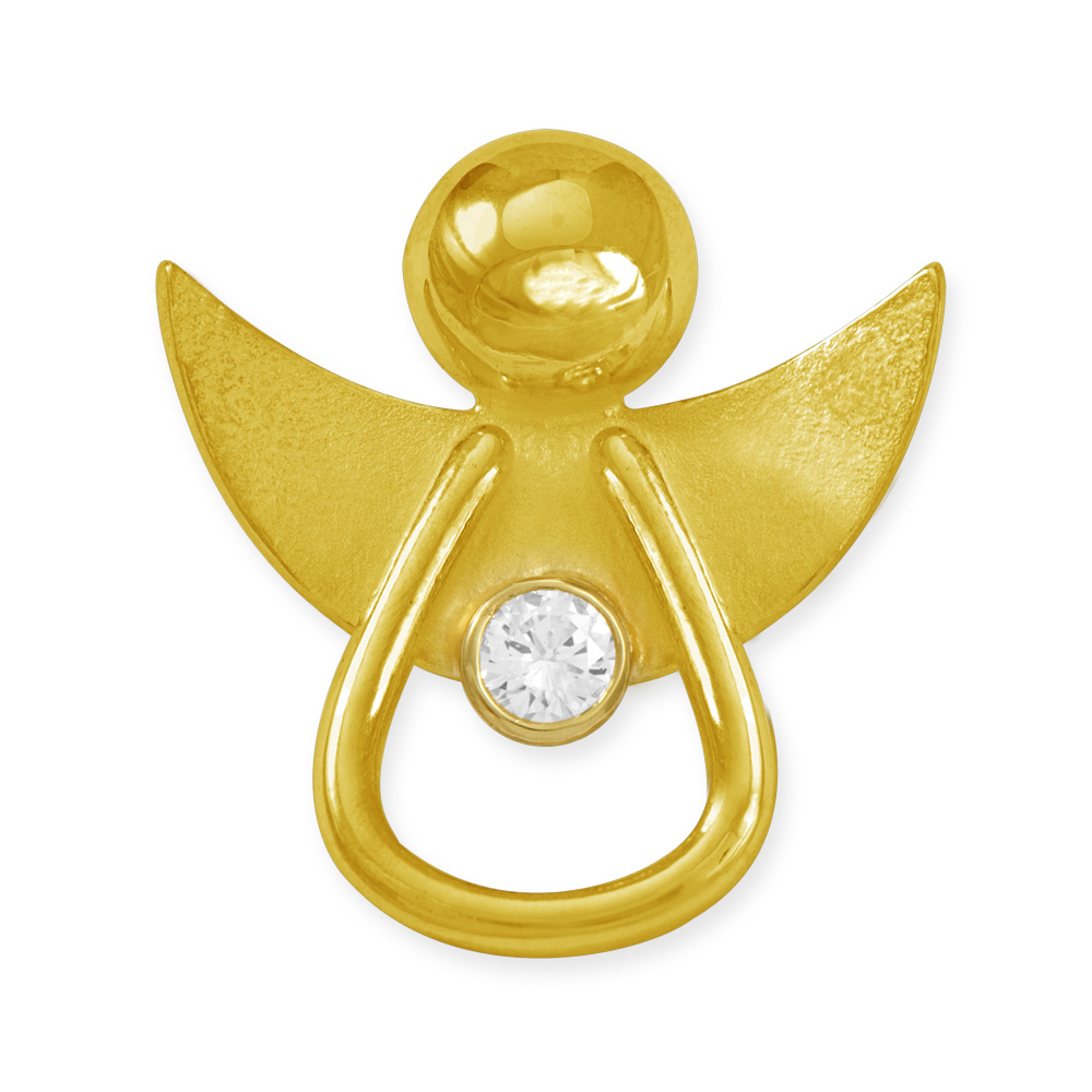 LESER Anhaenger- Engel 750 Gelbgold Brillant