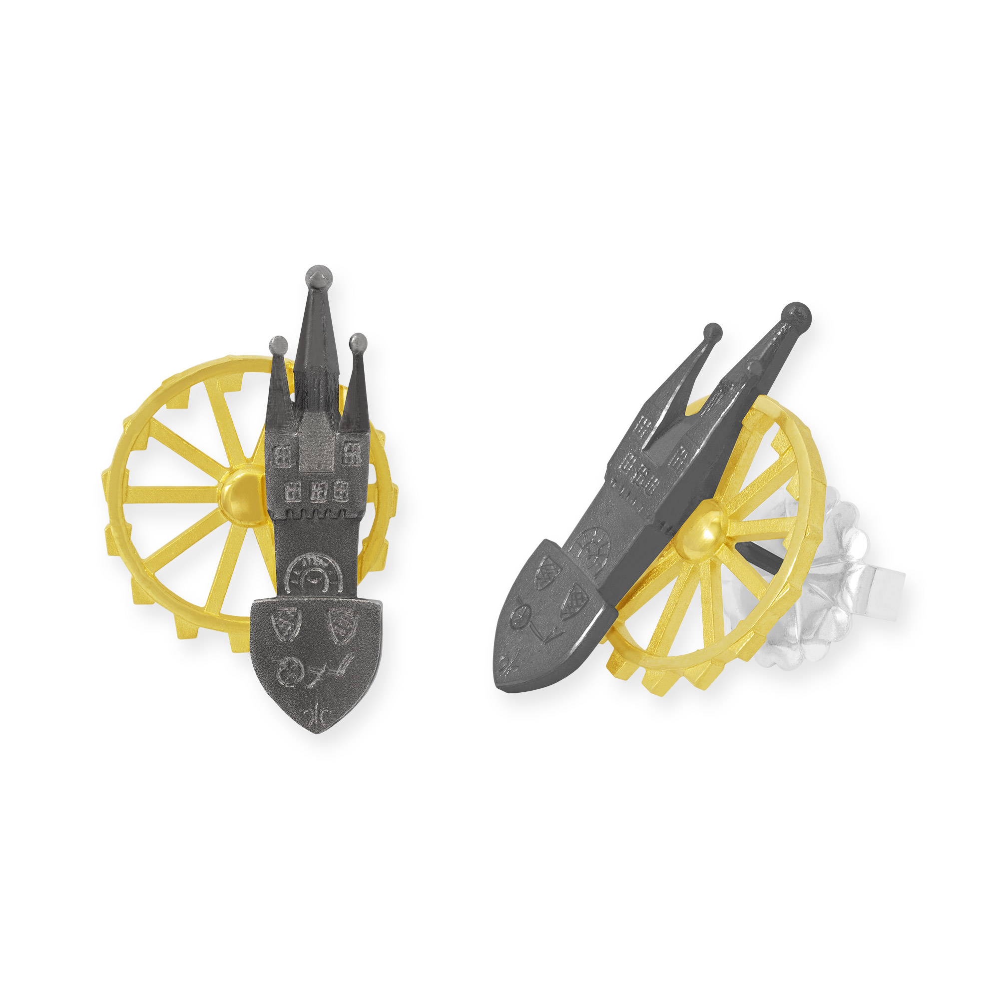 LESER Ohrstecker- Stadtschmuck Riesenrad Straubing Gelbgold Silber
