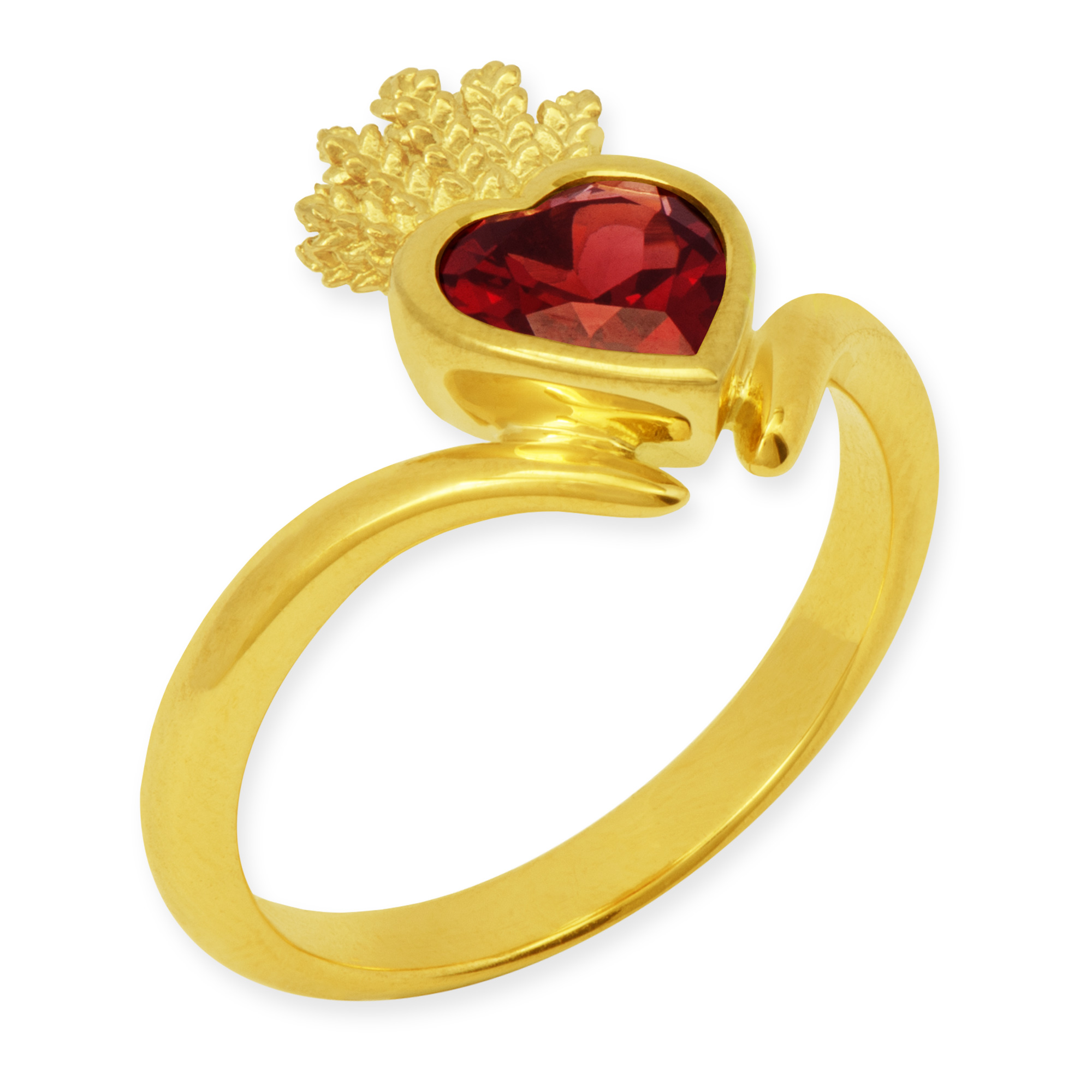 LESER Ring- Stadtschmuck Granat 750 Gelbgold