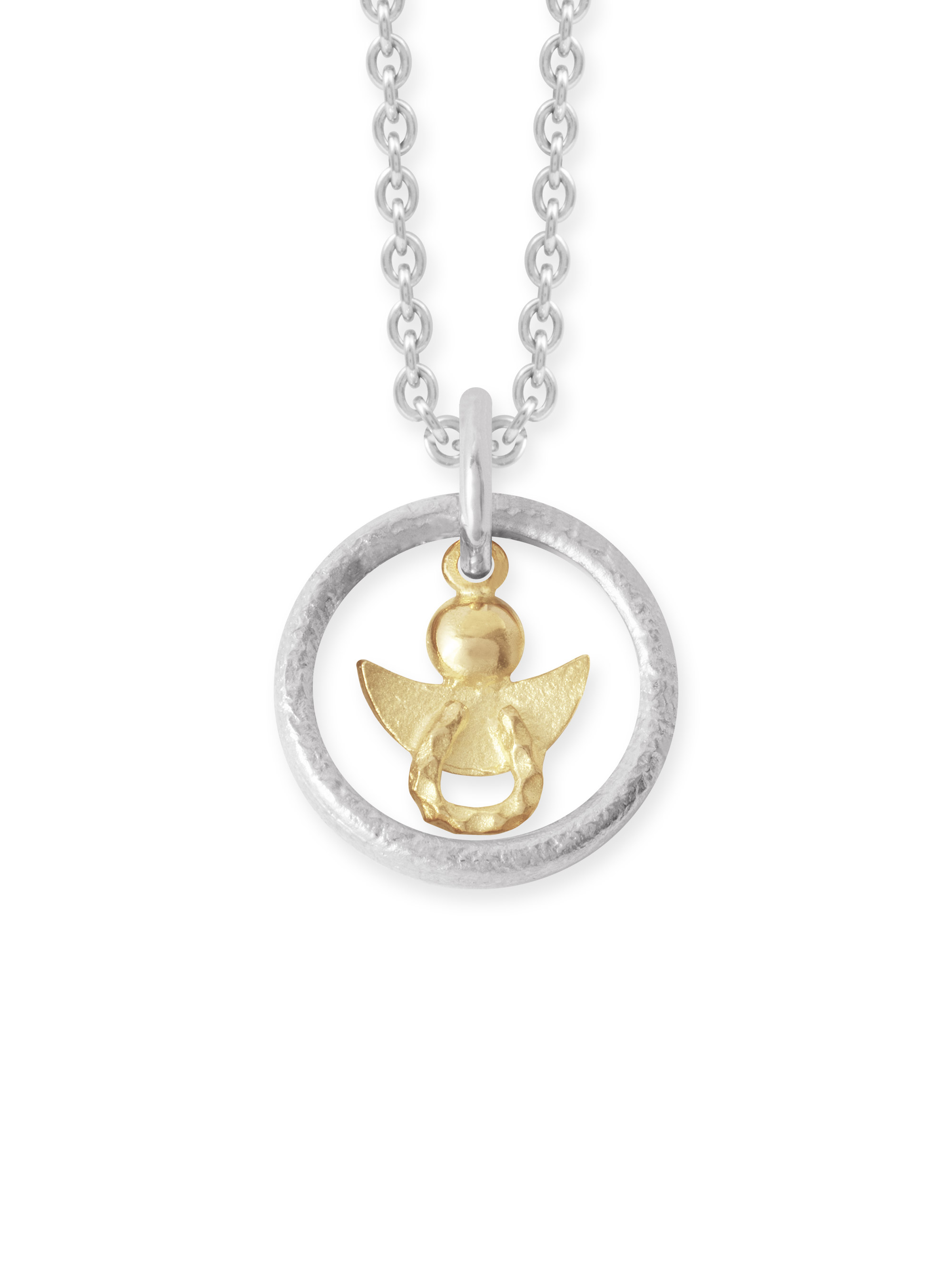 LESER Anhaenger- Taufring Engel 750 Rosegold 750 Weissgold