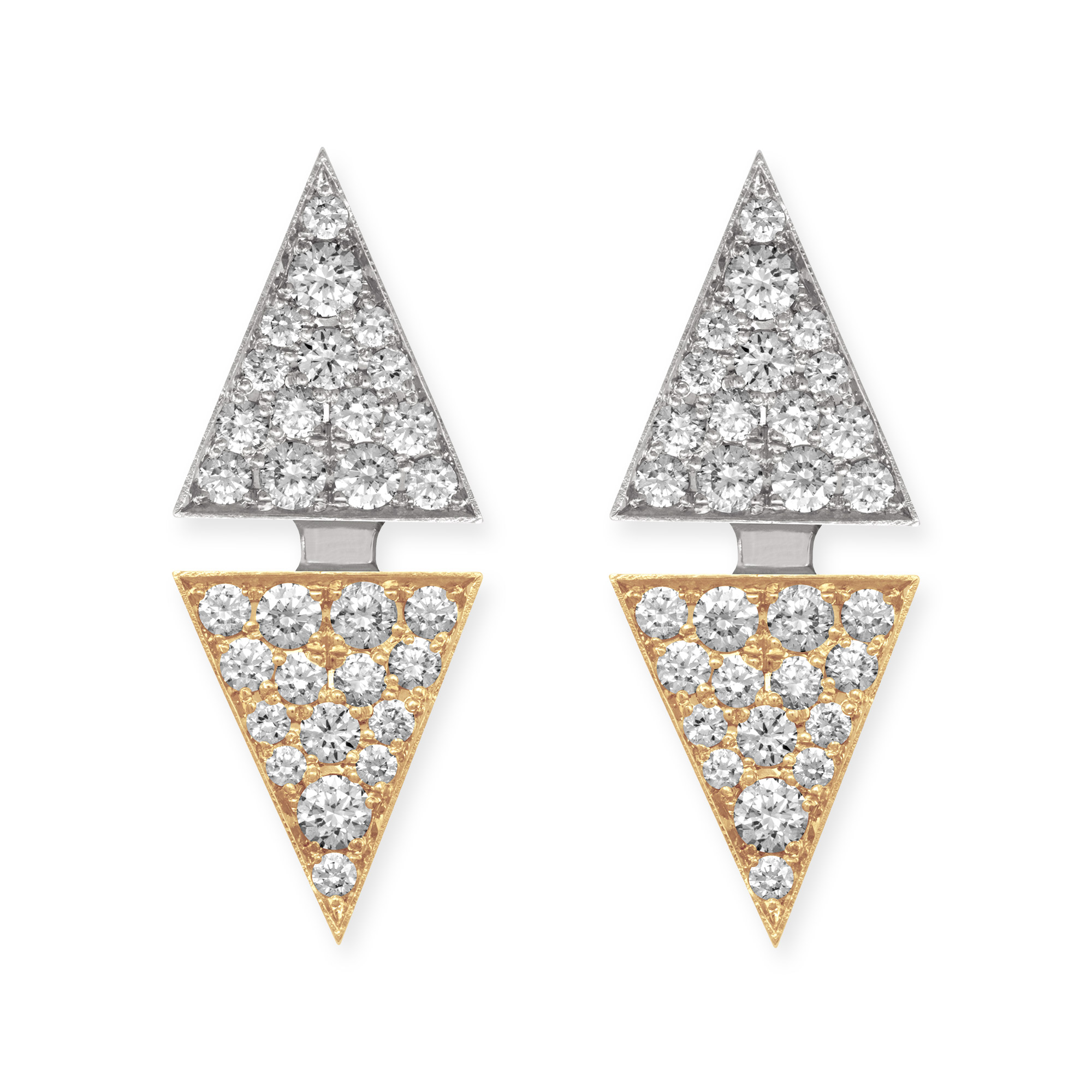 LESER Ohrstecker-Dreiecke-750REG-750WG-Brillanten-122008 LESER Ohrstecker-Dreiecke-750REG-750WG-Brillanten-122008