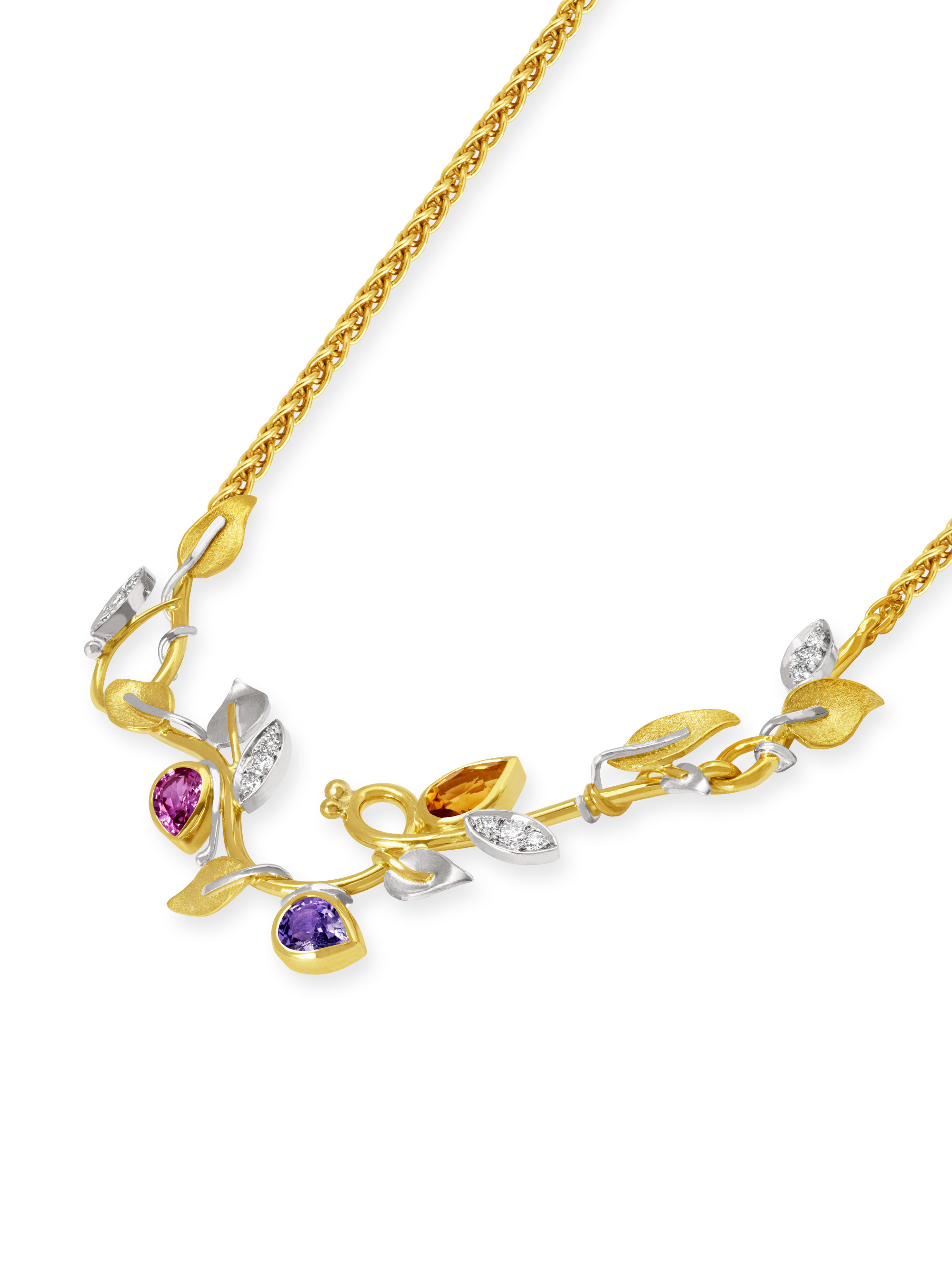 LESER Collier-Poesie-750Gelbgold-759Weissgold-Saphir-Citrin-122150 LESER Collier-Poesie-750Gelbgold-759Weissgold-Saphir-Citrin-122150