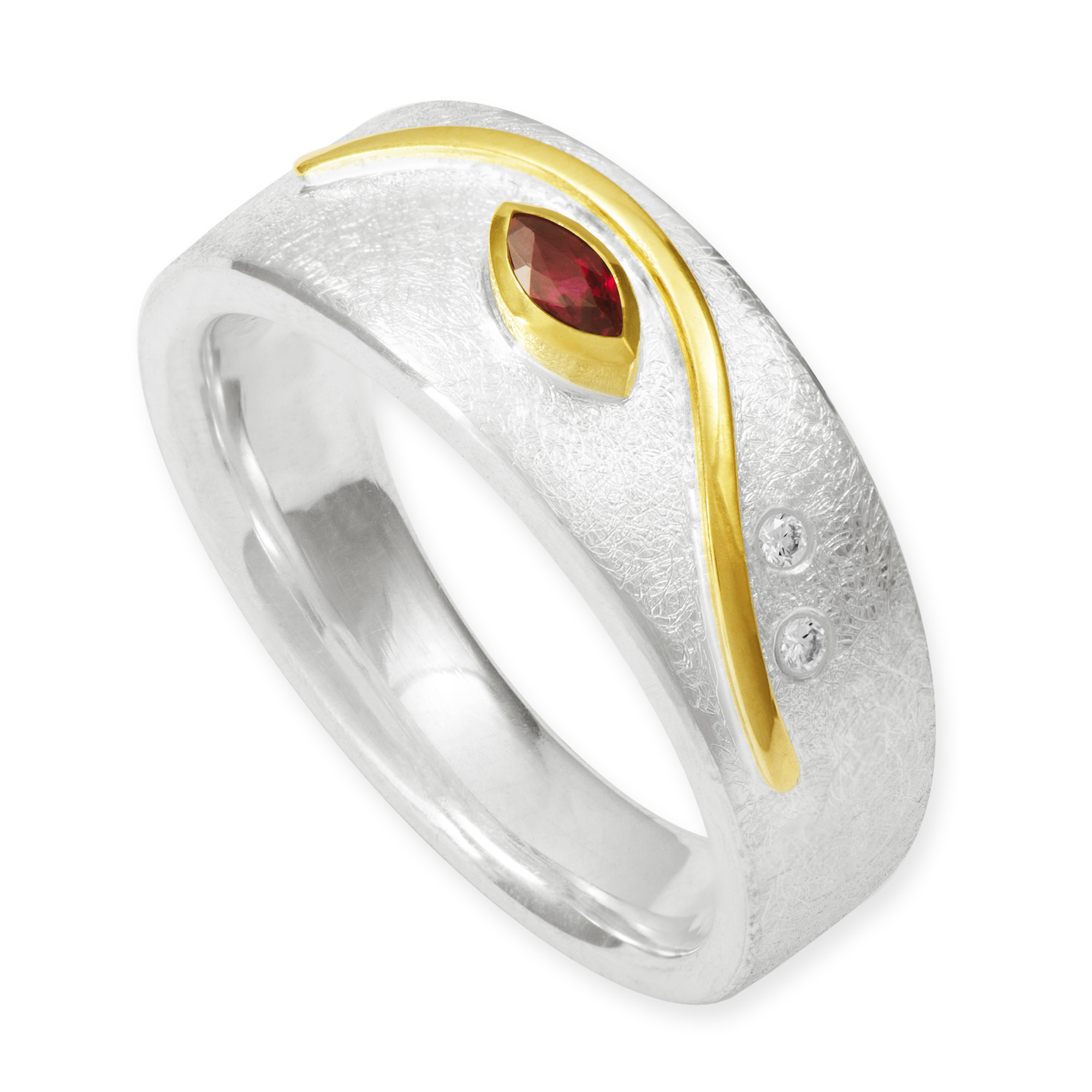 LESER Ring-Rubin 925 SIlber 750 Gelbgold 900 Gelbgold-116017 LESER Ring-Rubin 925 SIlber 750 Gelbgold 900 Gelbgold
