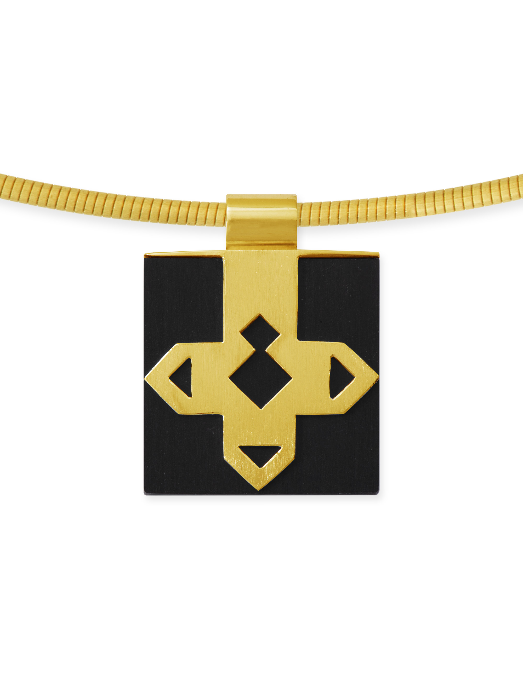LESER Anhaenger-Carbon Raute Mannerschmuck 750 Gelbgold LESER Anhaenger-Carbon Raute Mannerschmuck 750 Gelbgold