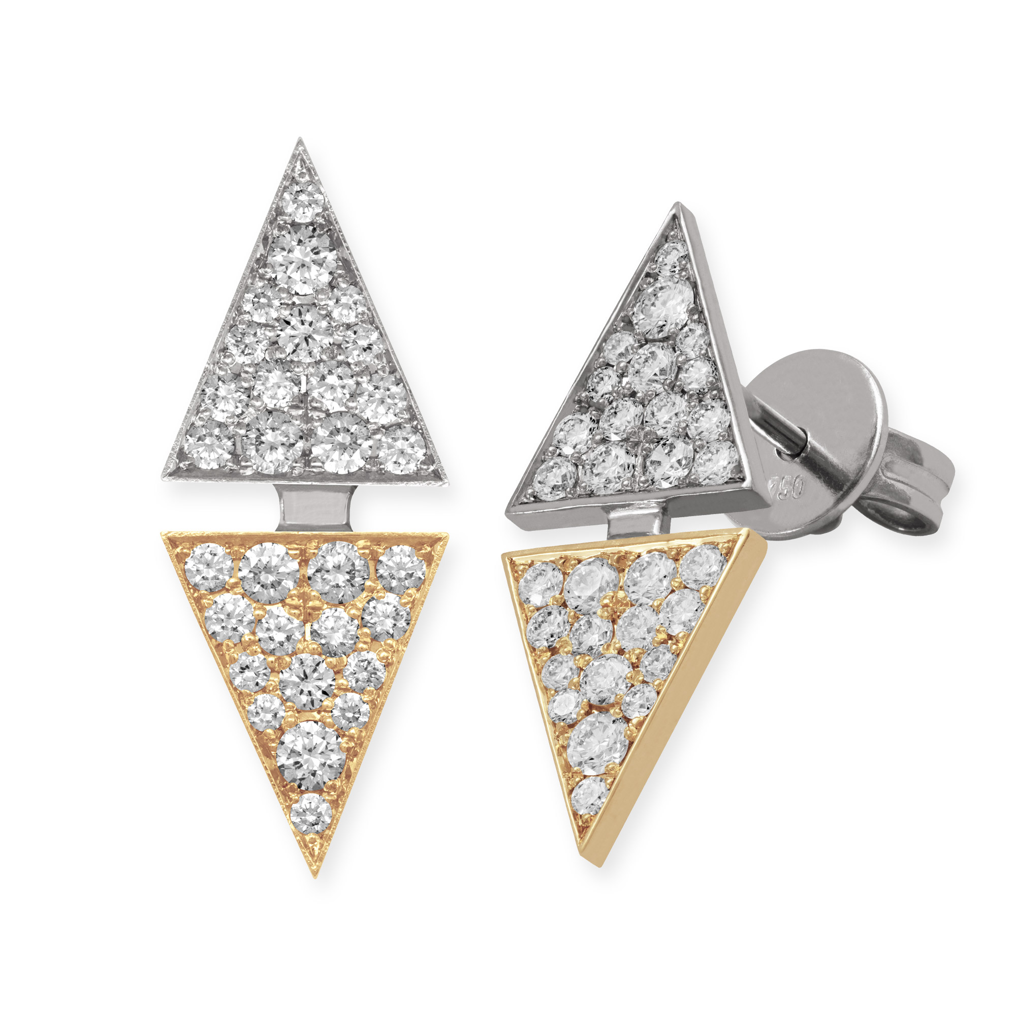 LESER Ohrstecker-Dreiecke-750REG-750WG-Brillanten-122008 LESER Ohrstecker-Dreiecke-750REG-750WG-Brillanten-122008