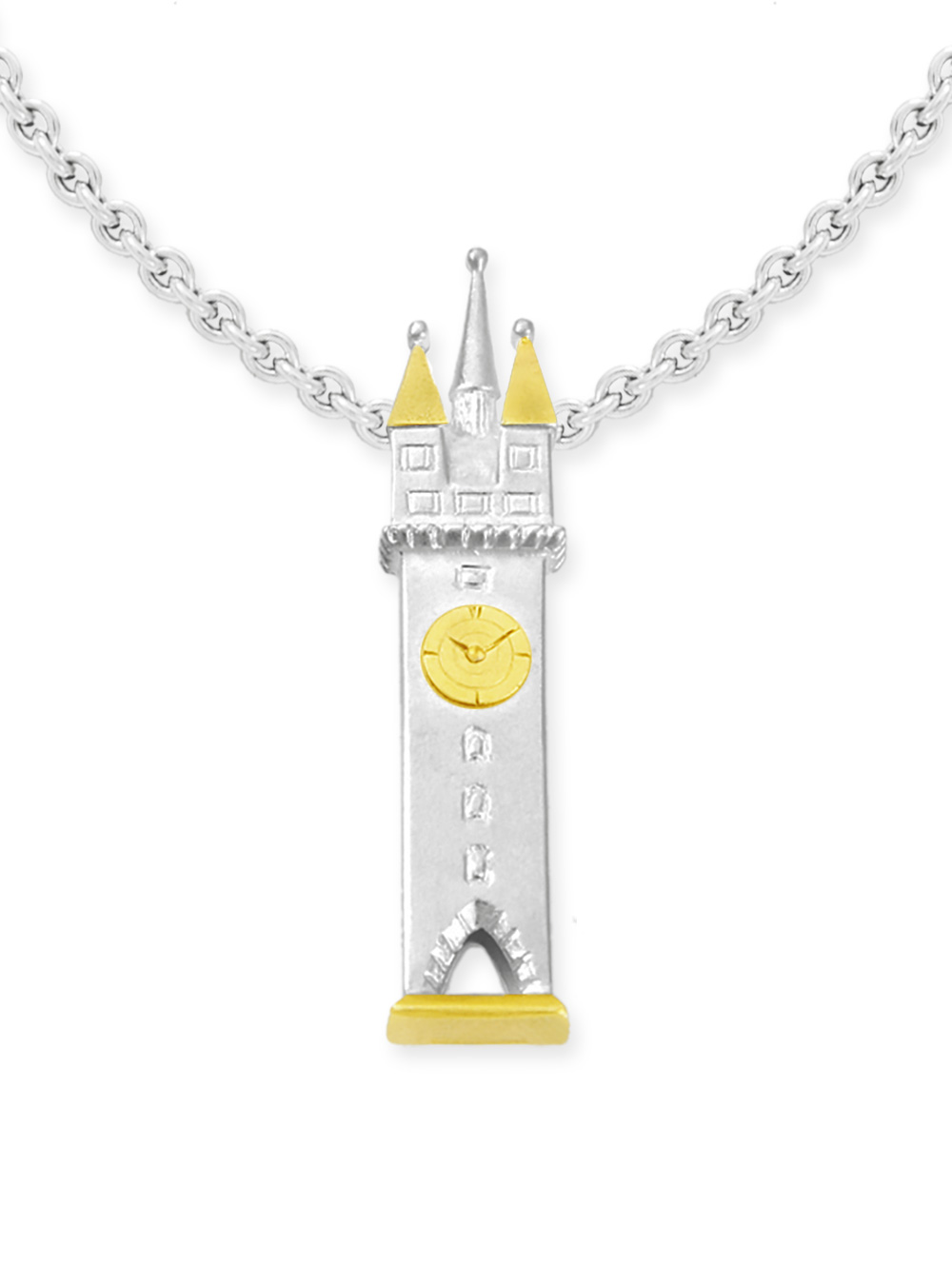 LESER Anhaenger-Stadtturm-groß-925Silber-750GG LESER Anhaenger-Stadtturm-groß-925Silber-750GG
