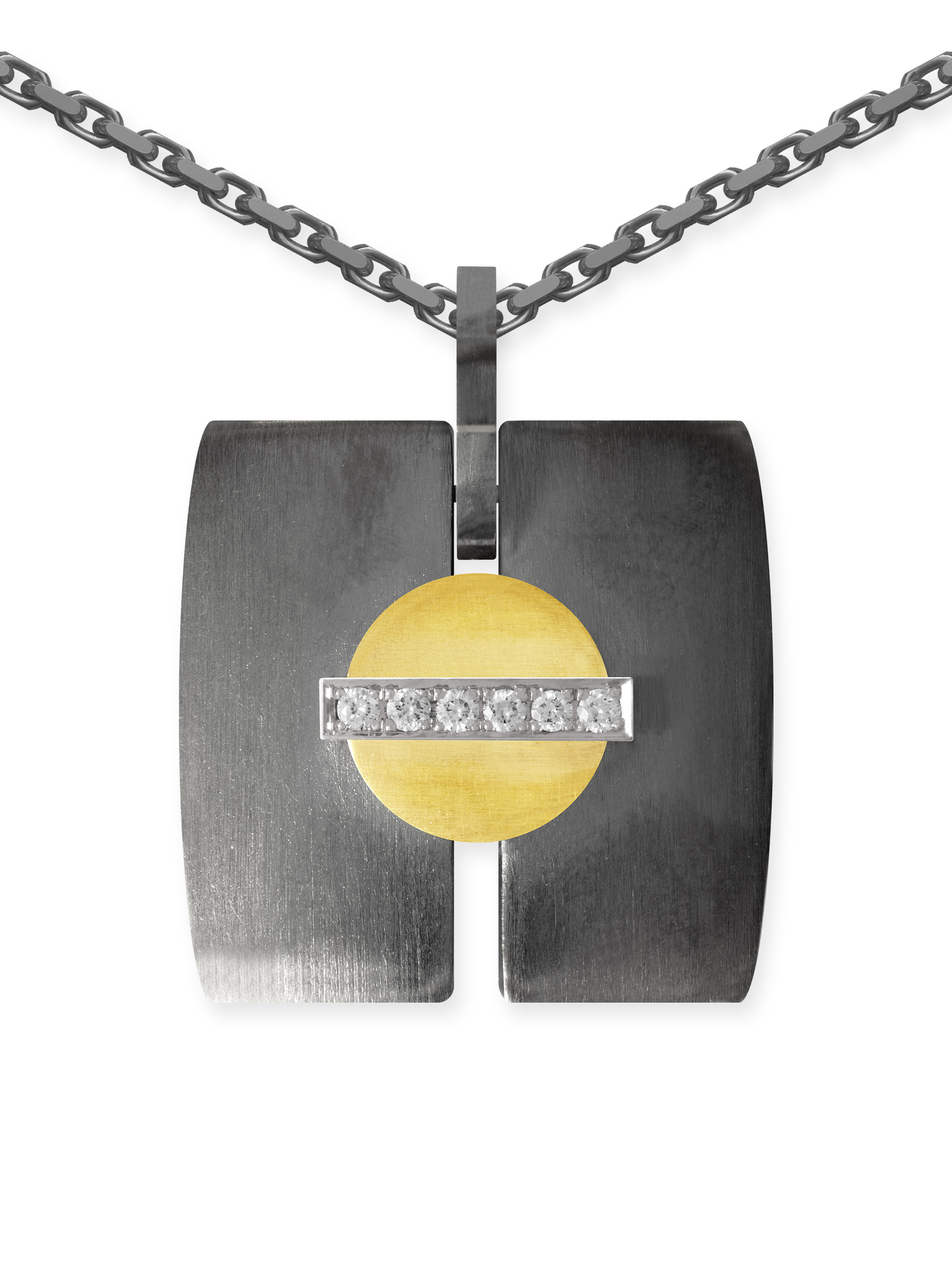 LESER Anhänger-Silberoxydiert-Gelbgold-Weißgold-Brillanten-122829