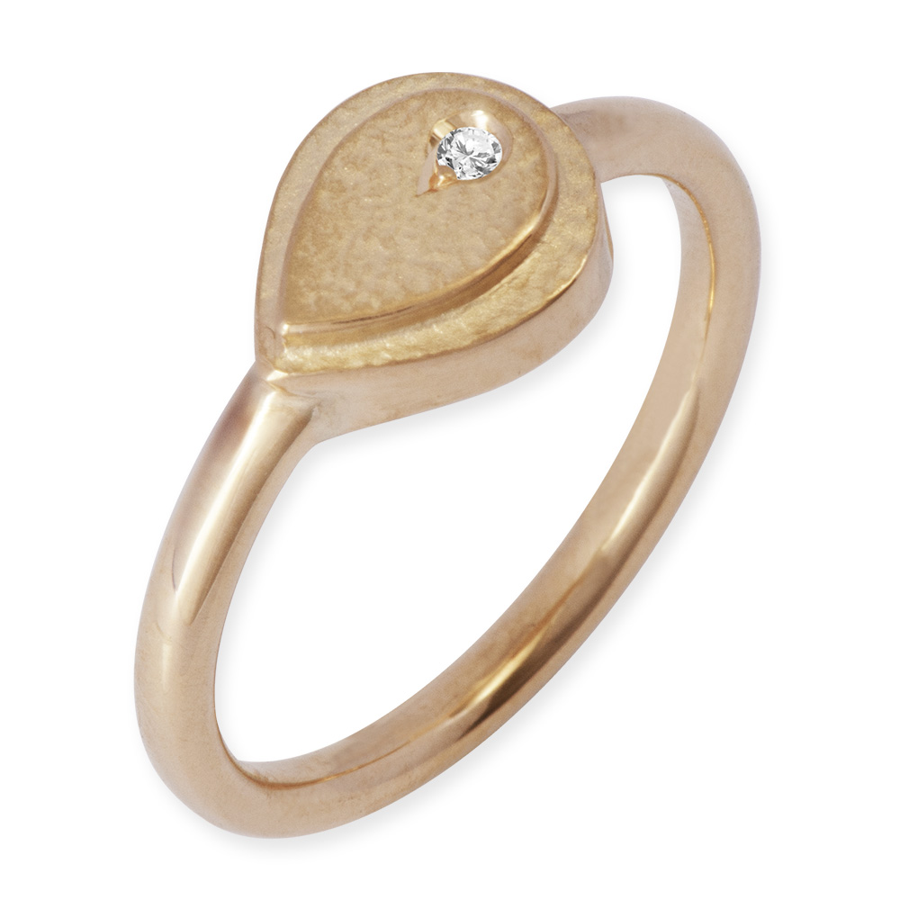 LESER Ring- Tropfen 750 Rosegold