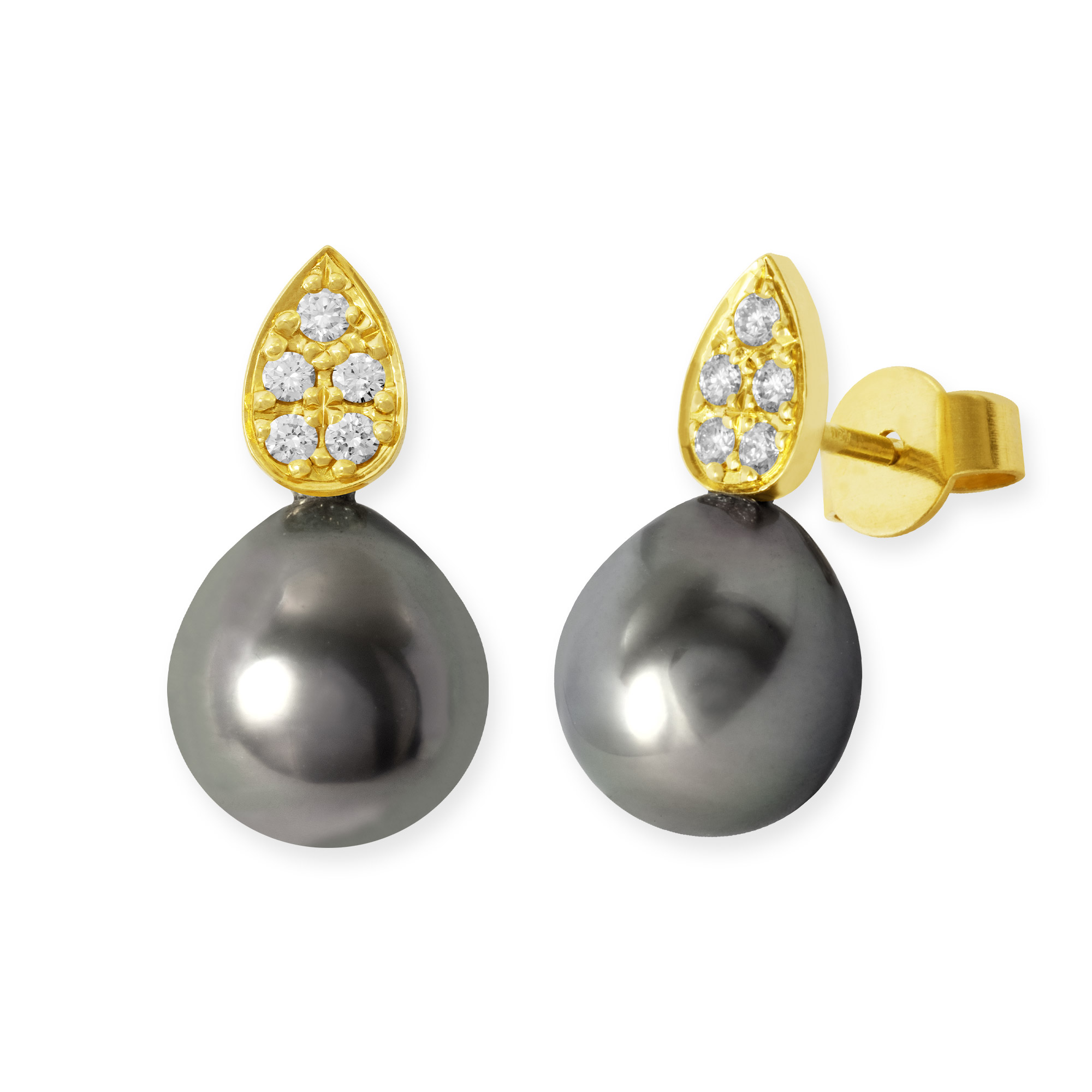 LESER Ohrstecker-750Gelbgold-Brillanten-Tahitiperle-122781