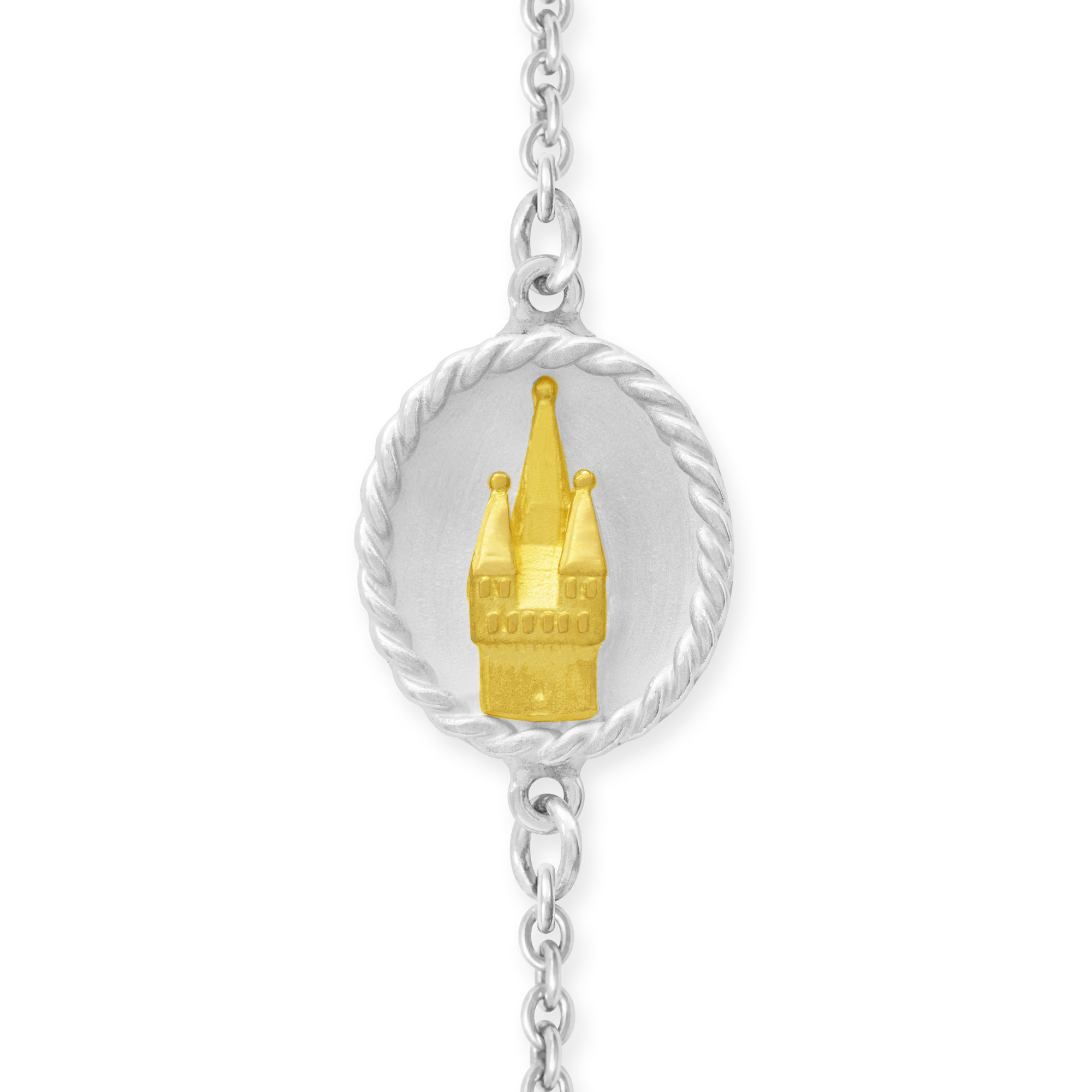 LESER Armband-Stadtruem-Oval-925Silber-750Gelbgold