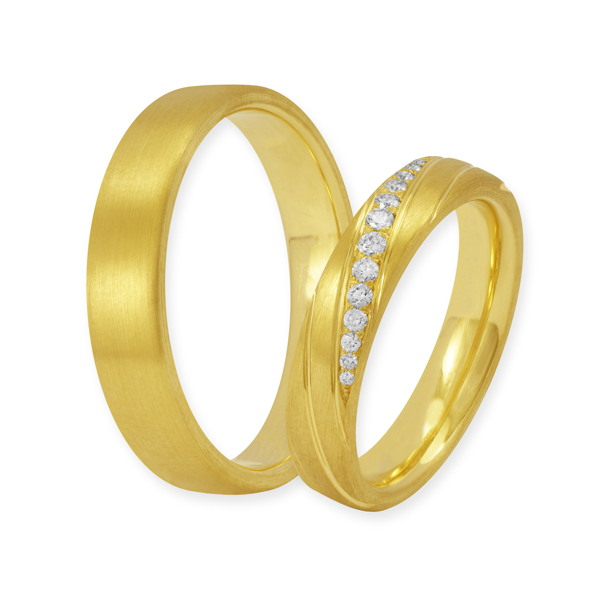 Trauringe von Goldschmiede LESER aus Gelbgold und Brillanten Trauringe von Goldschmiede LESER aus Gelbgold und Brillanten