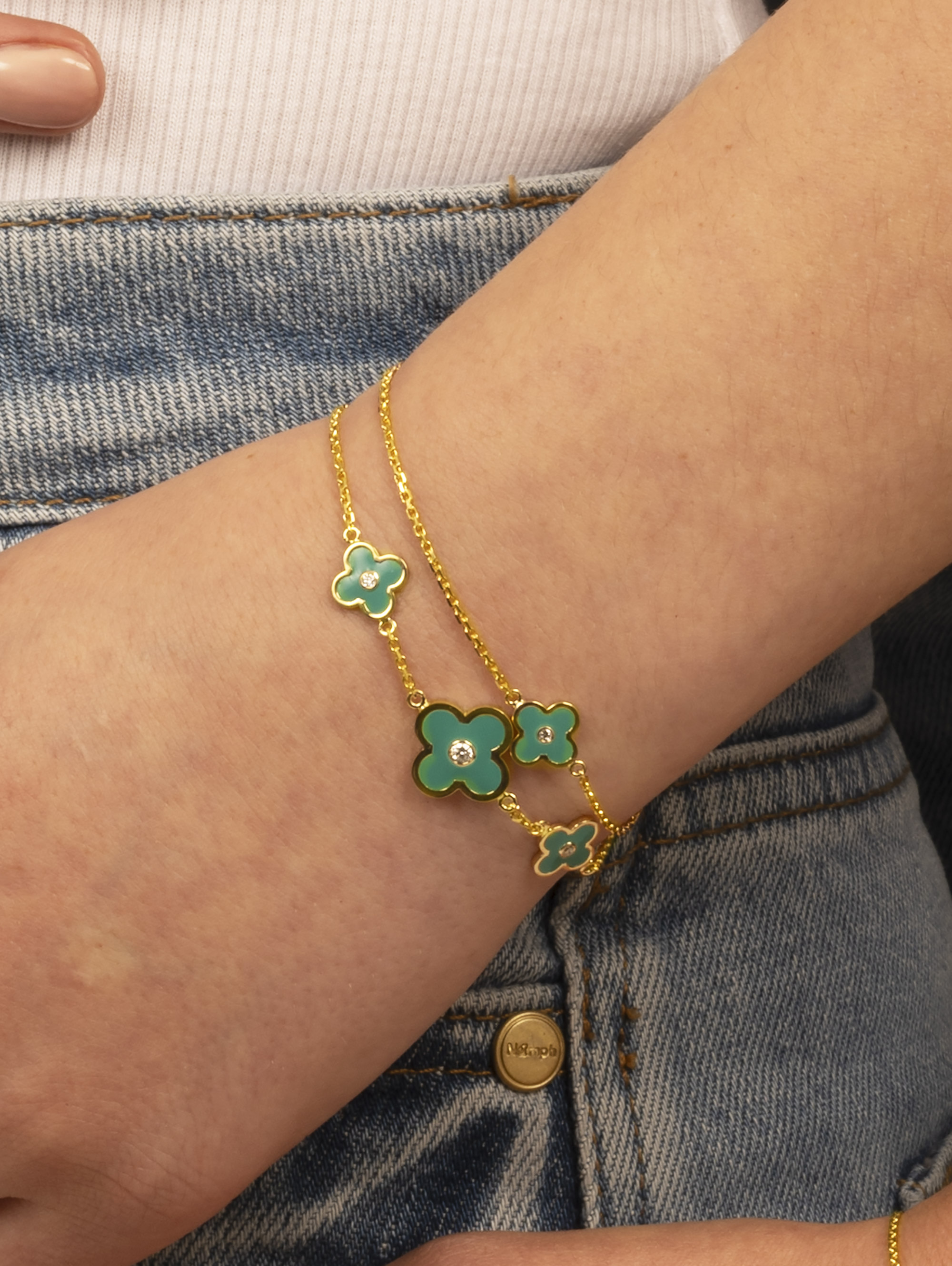 LESER Modelbild- Armband "Fleur" Grün