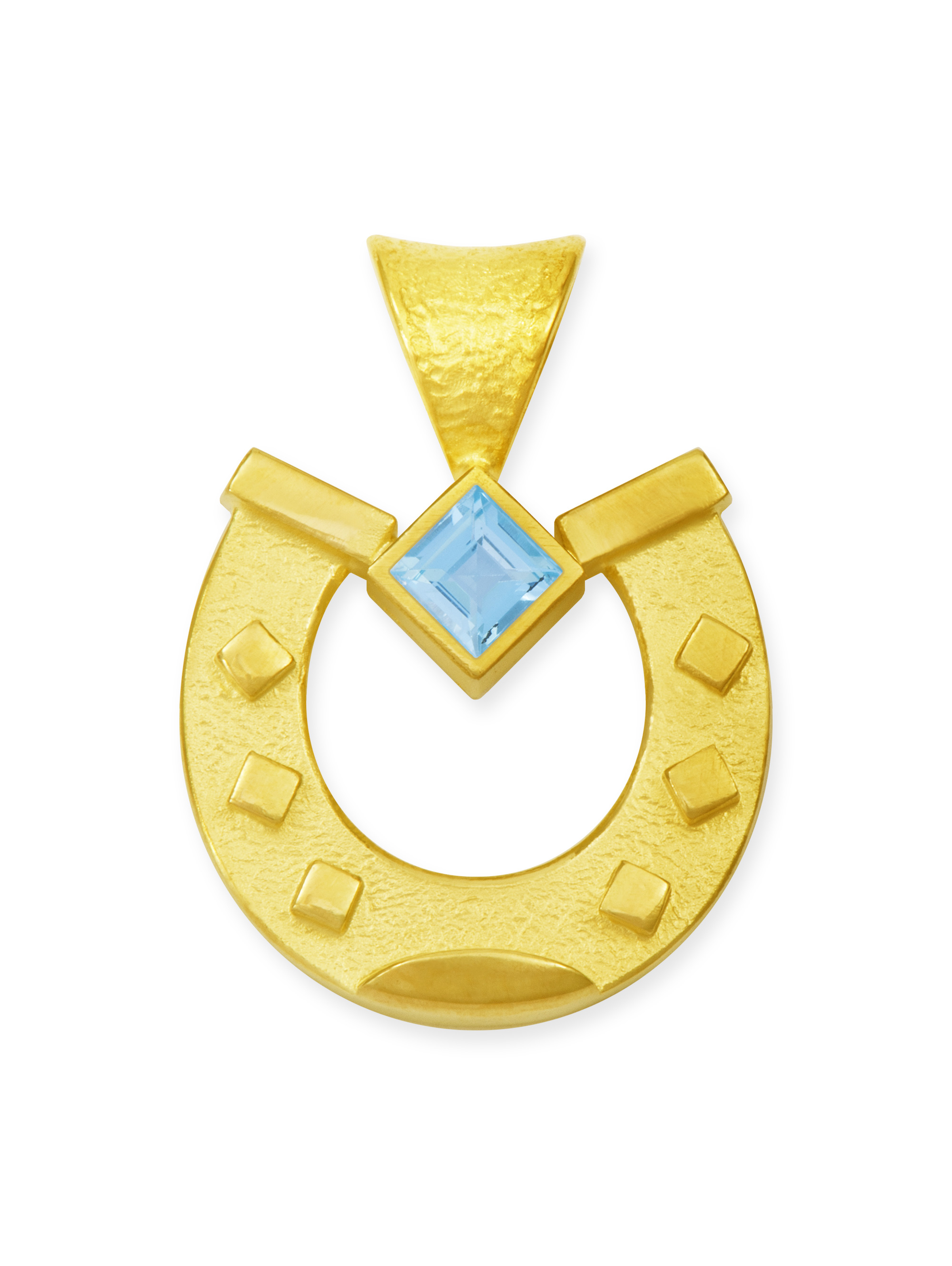LESER Anhaenger- Hufeisen 750 Gelbgold Topas