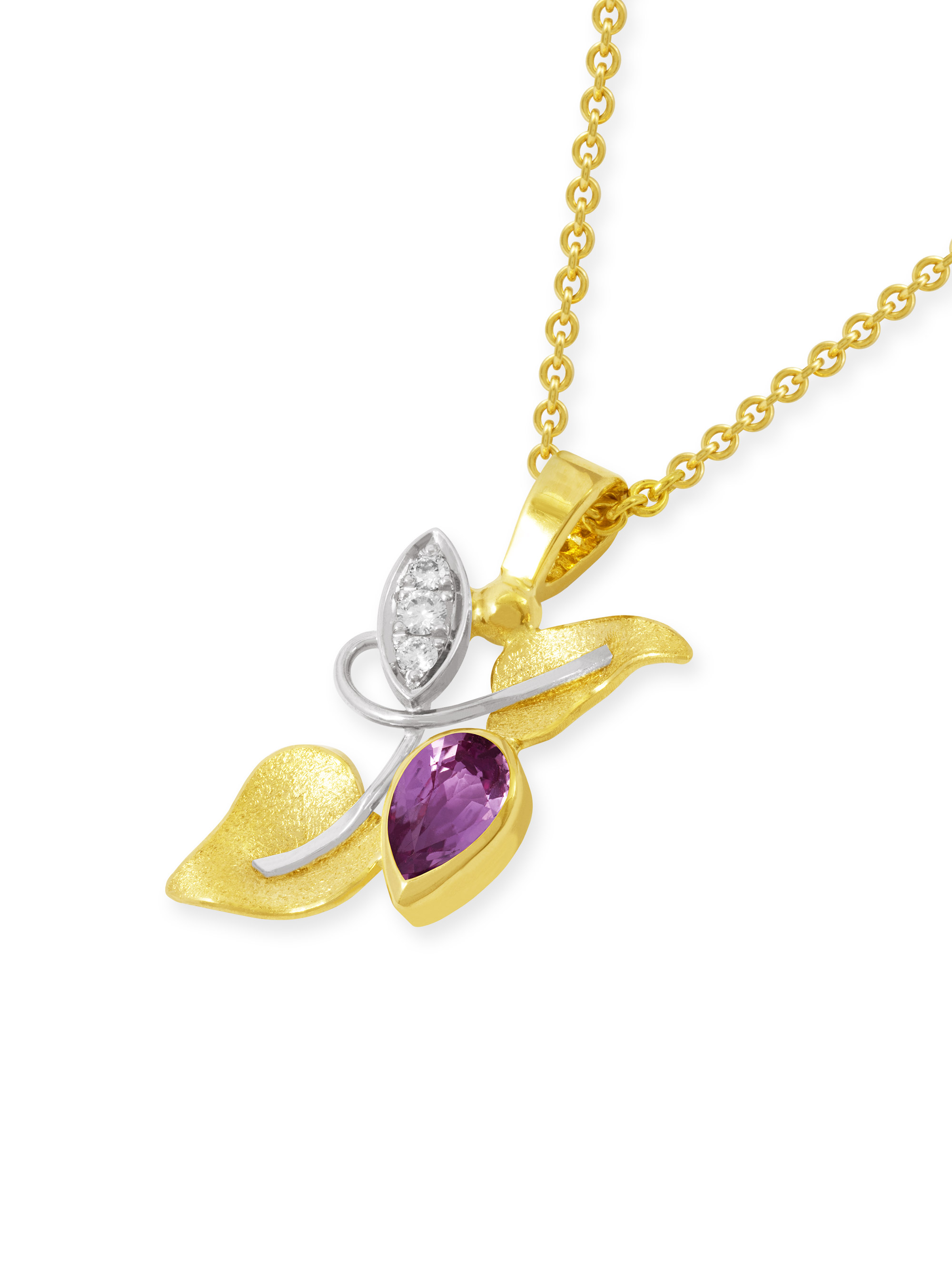 LESER Collier-Poesie-750Gelbgold-759Weissgold-Saphir-123201