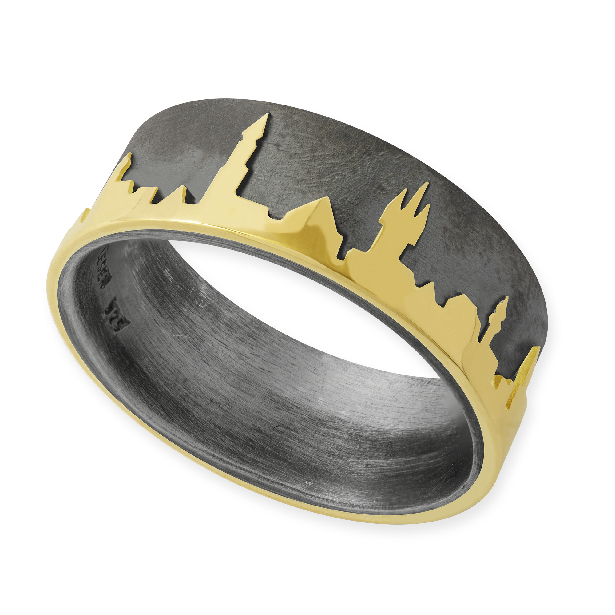 LESER Ring- Stadtsilhouette Silber Gelbgold