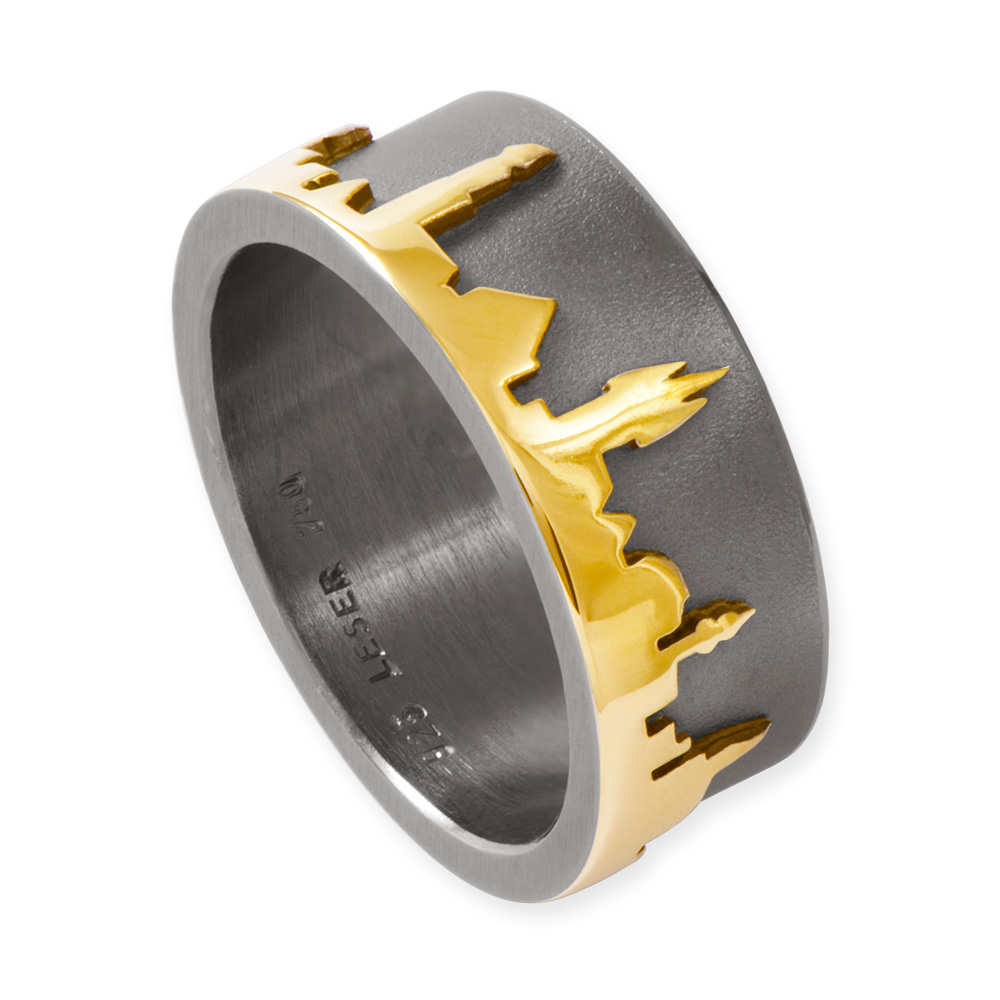 LESER Ring- Stadtsilhouette Silber Gelbgold