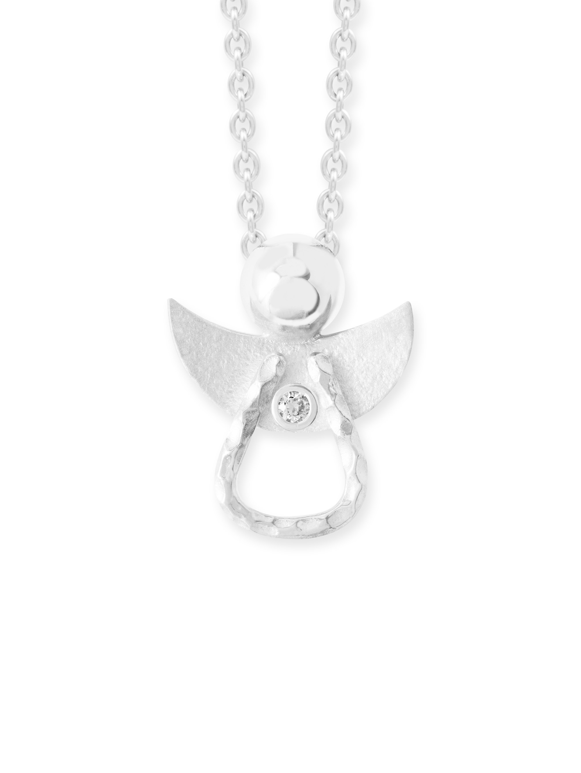 LESER Anhaenger-Engel 750 Weissgold Brillant