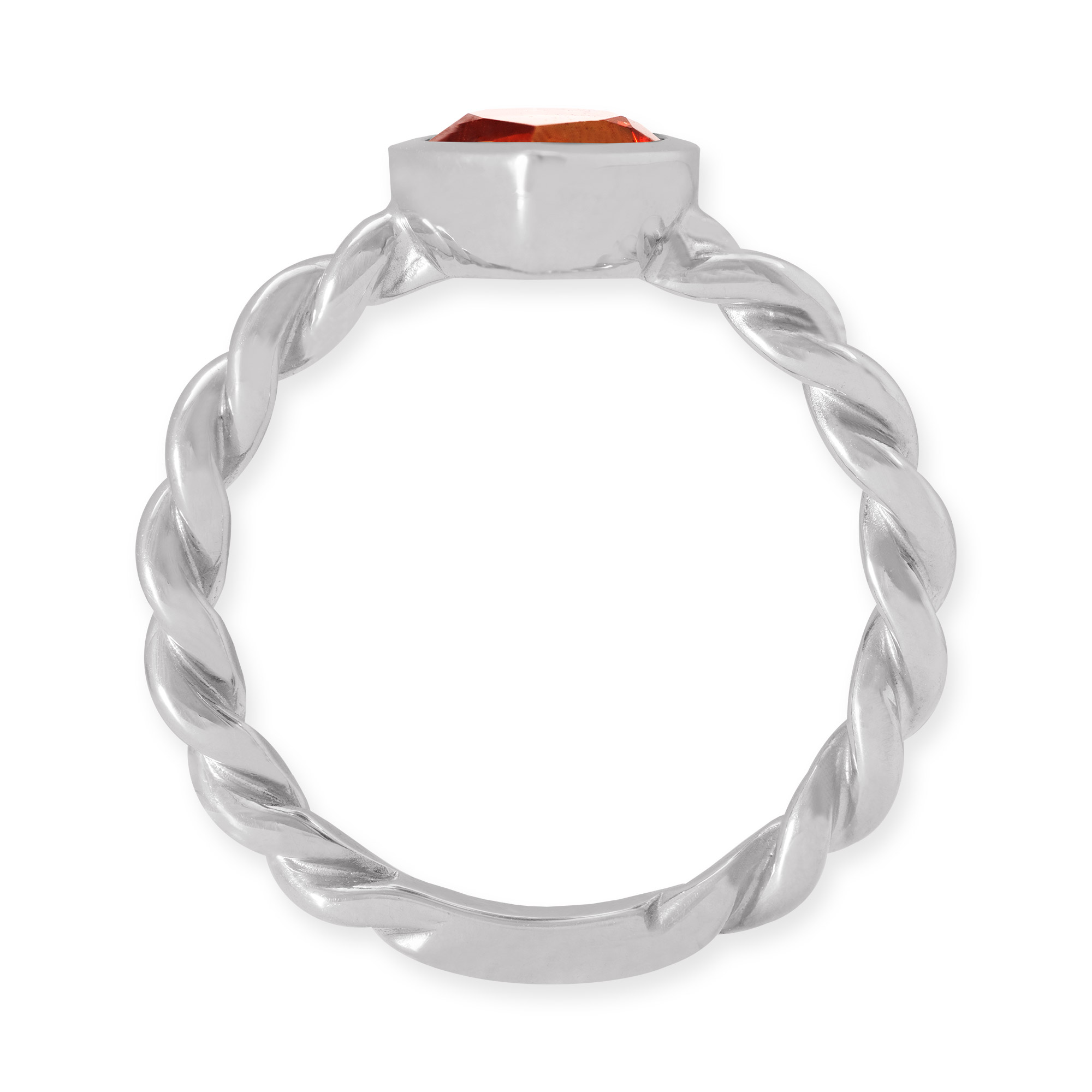 LESER Ring- Stadtschmuck Granat 750 Weissgold