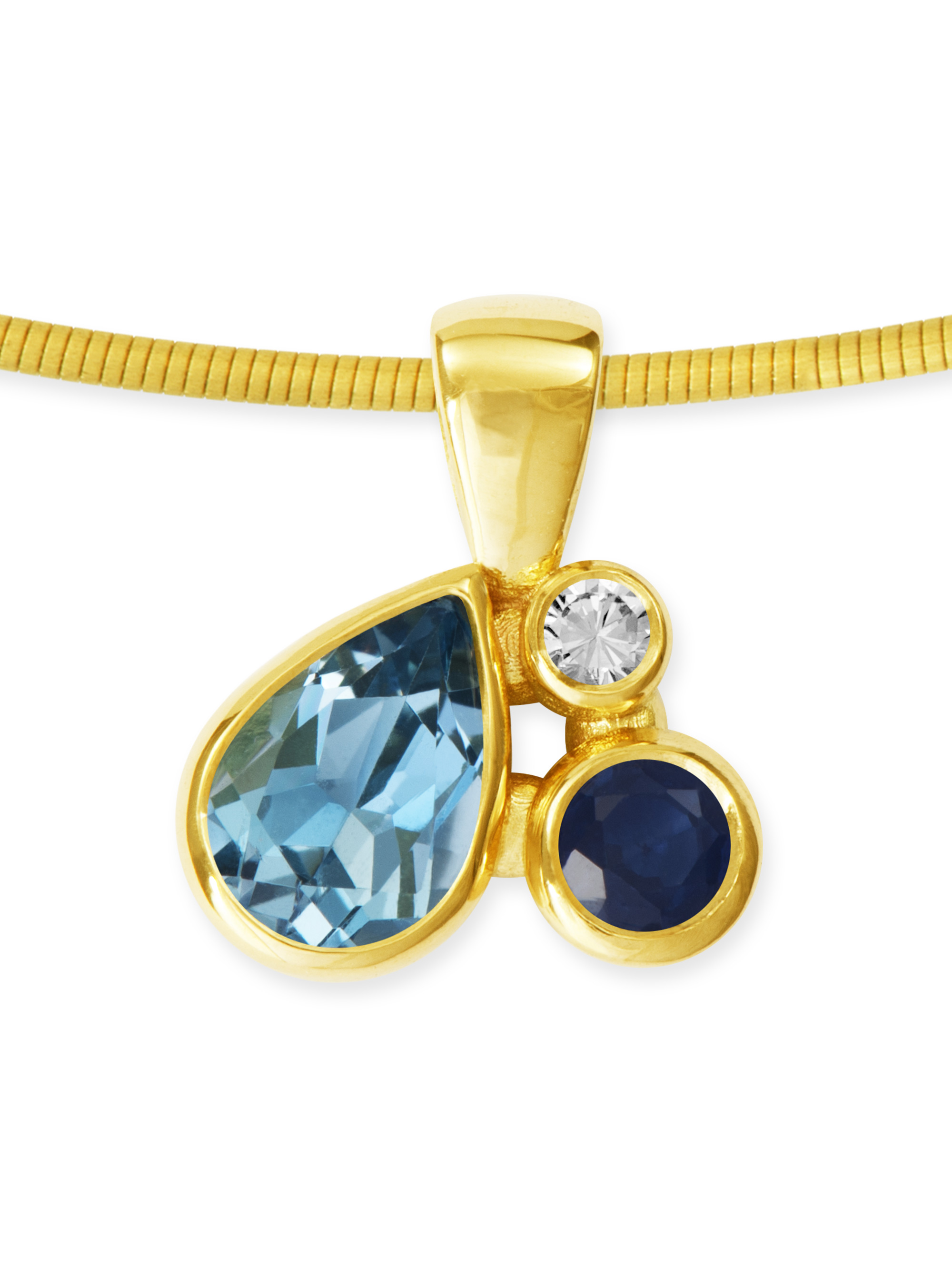 LESER Anhaenger-Saphir Aquamarin 750 Gelbgold LESER Anhaenger-Saphir Aquamarin 750 Gelbgold