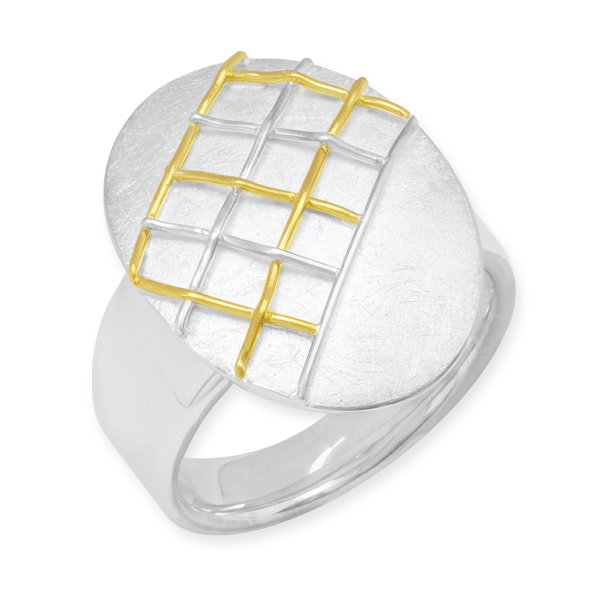 LESER-Ring-Silber mit Gelbgold-124285