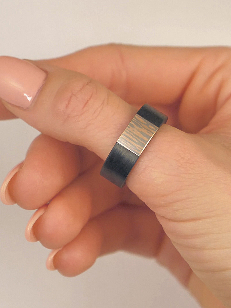 Ring Mokumegane LESER Modelbild- Ring