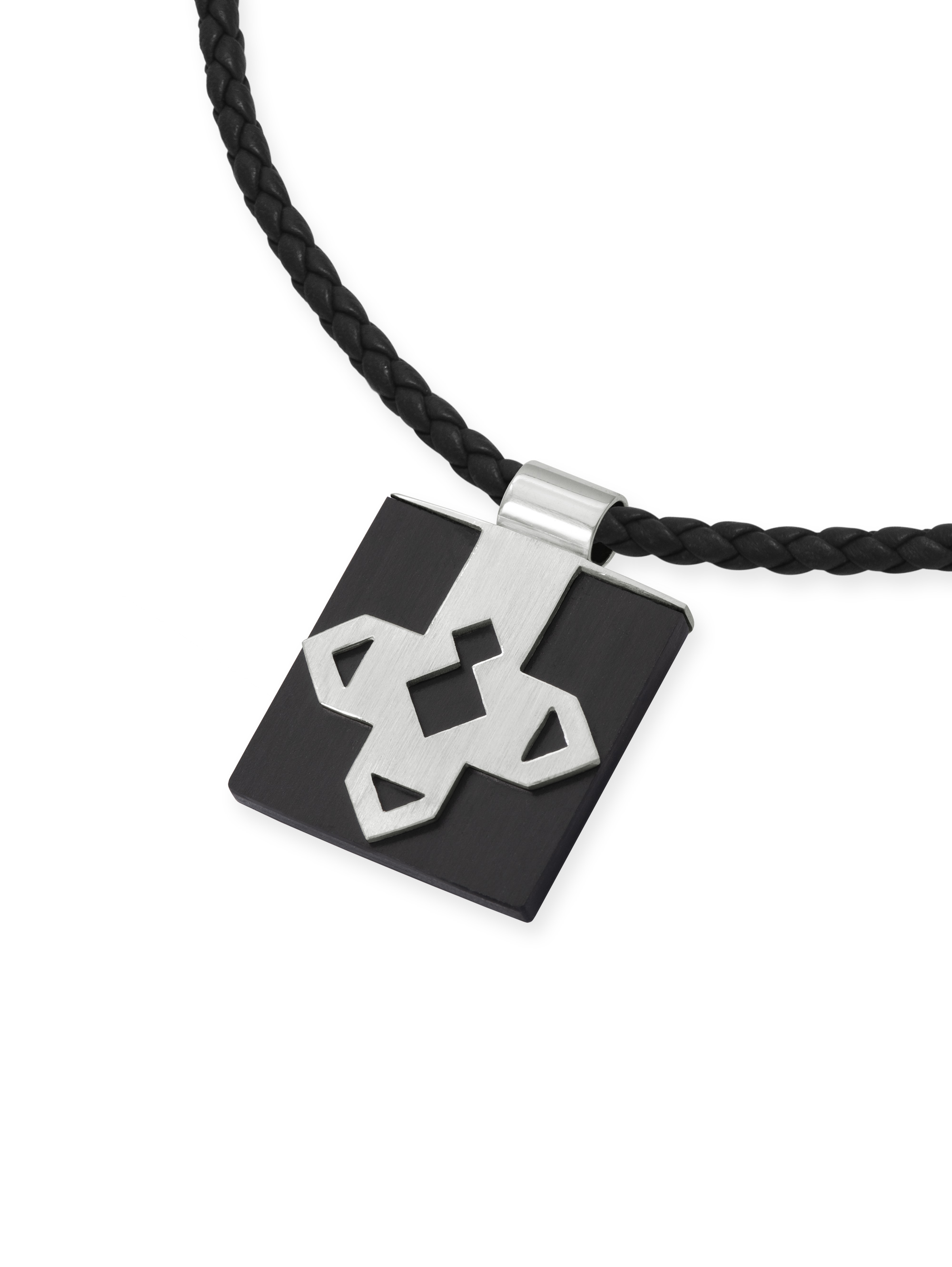LESER Anhaenger-Carbon Raute Mannerschmuck 925 Silber LESER Anhaenger-Carbon Raute Mannerschmuck 925 Silber