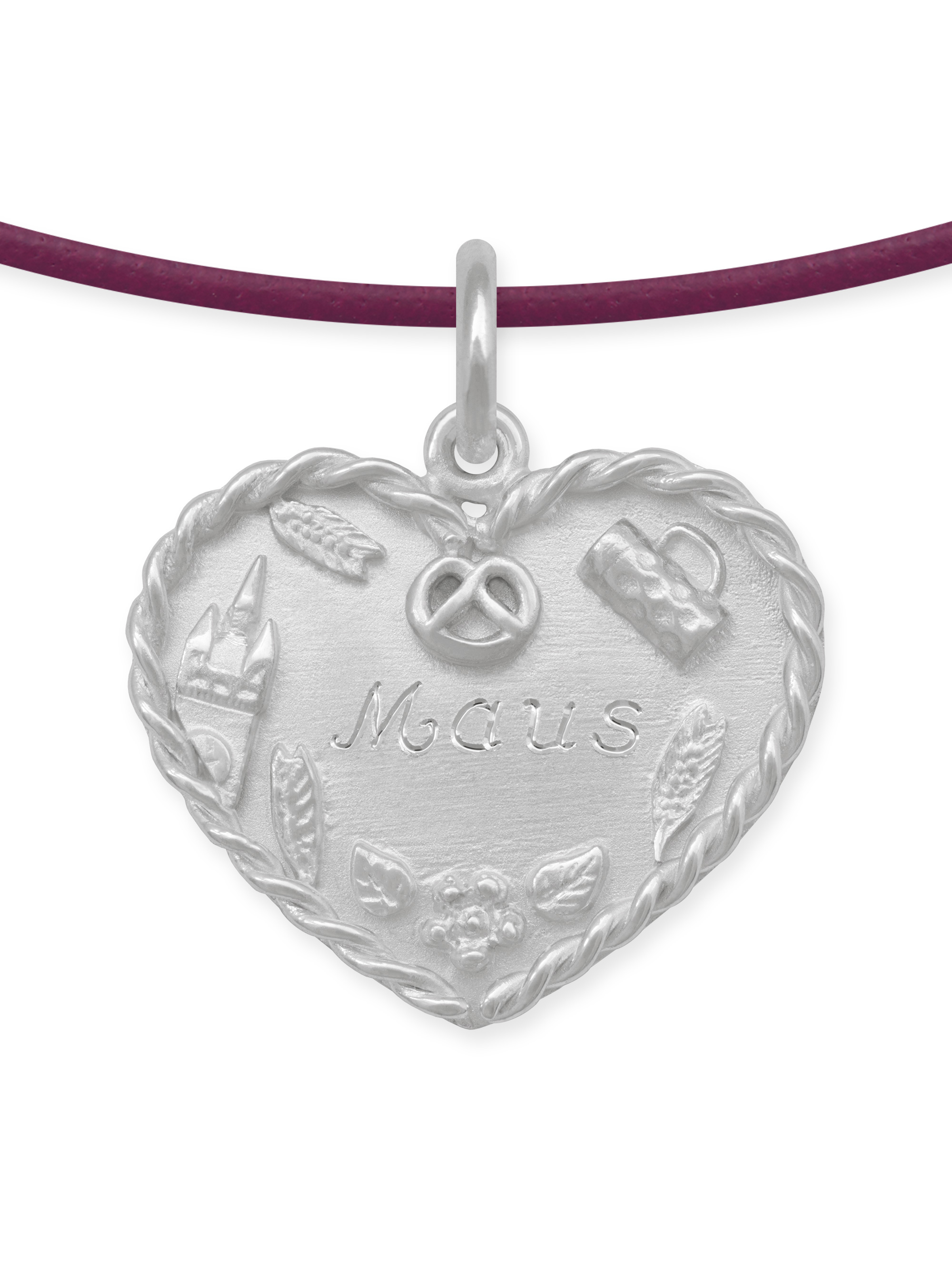 LESER Anhaenger-Volksfestherz-Gravur-750WG-Maus LESER Anhaenger-Volksfestherz-Gravur-750WG-Maus