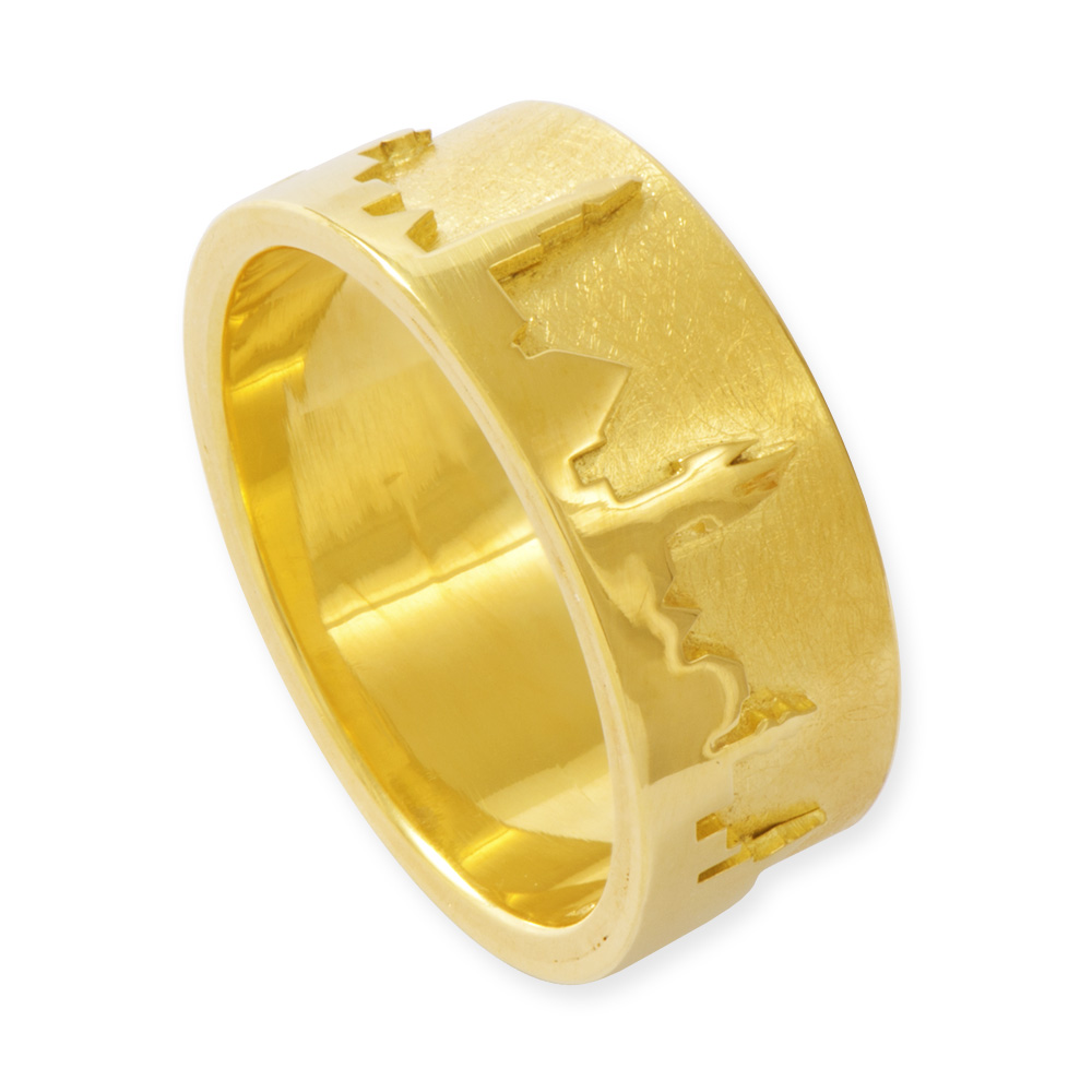 LESER Ring- Stadtsilhouette Gelbgold