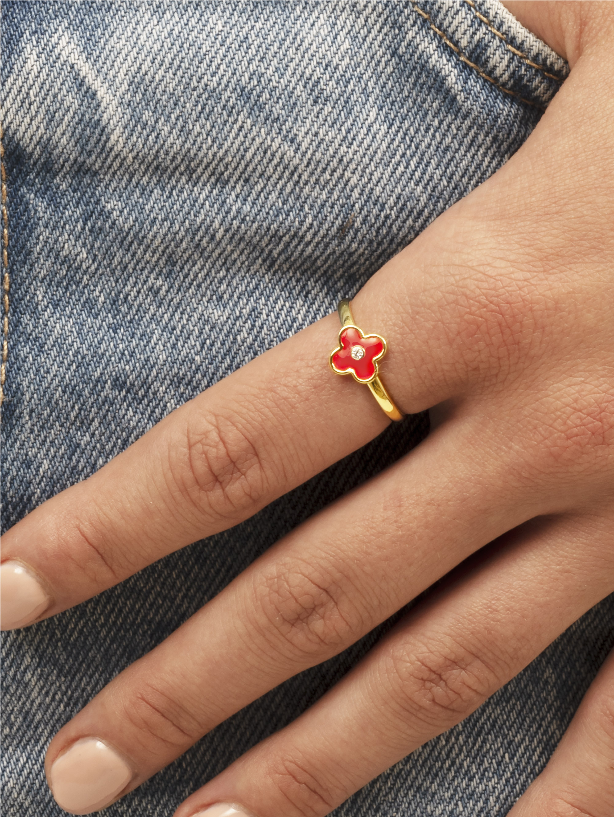 LESER Modelbild- Ring "Fleur" Rot