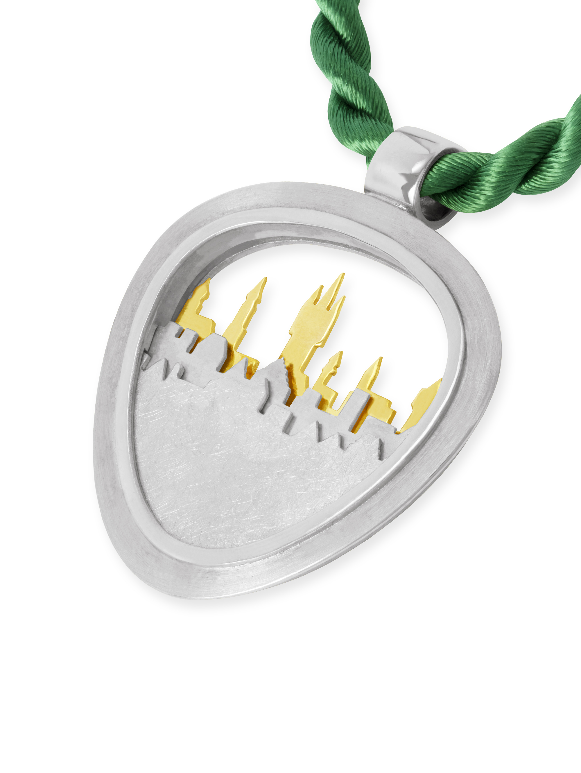 LESER Anhaenger- Stadtsilhouette Gelbgold Weissgold