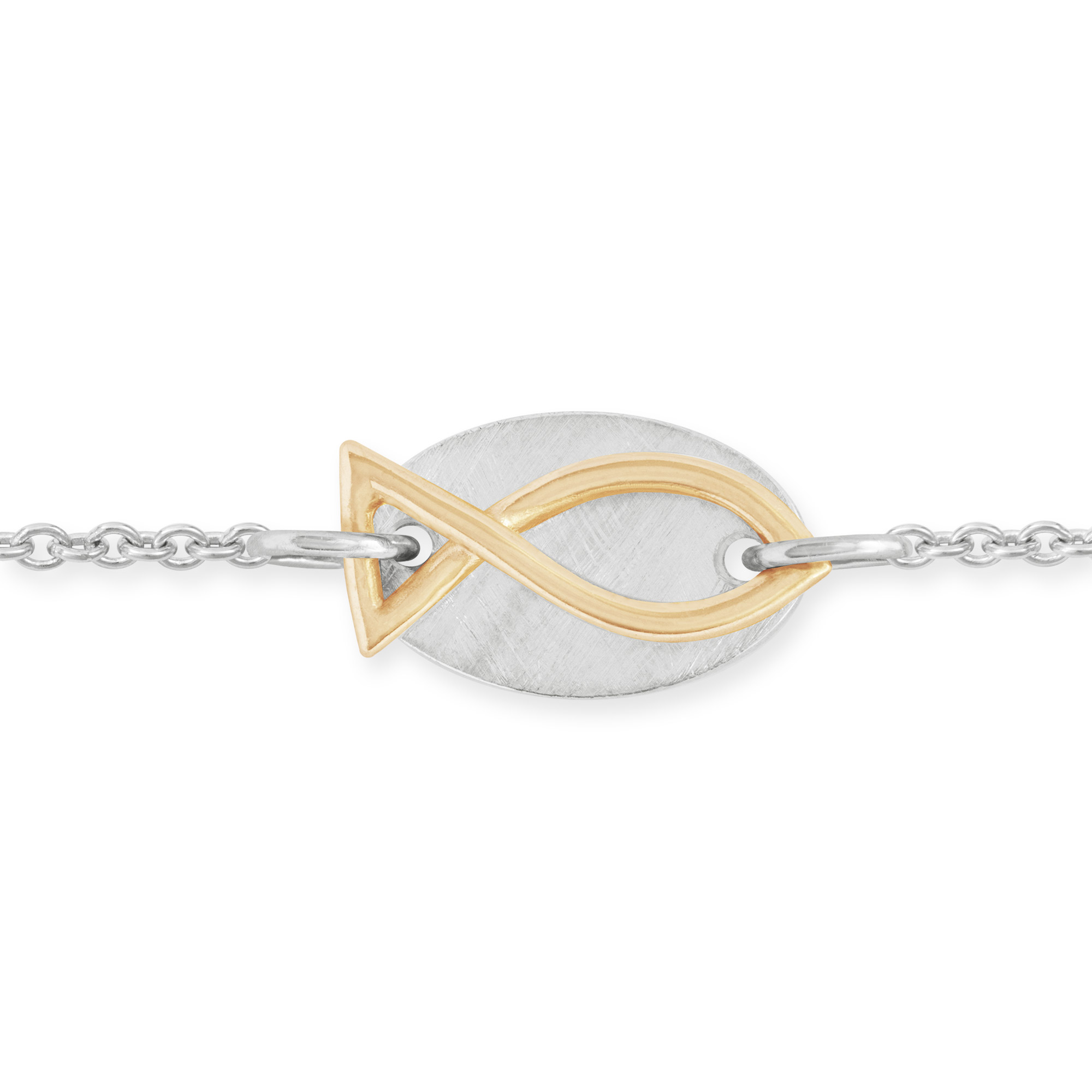 Feines Gliederarmband aus 750/Gelbgold   Fisch-925Silber-750REG