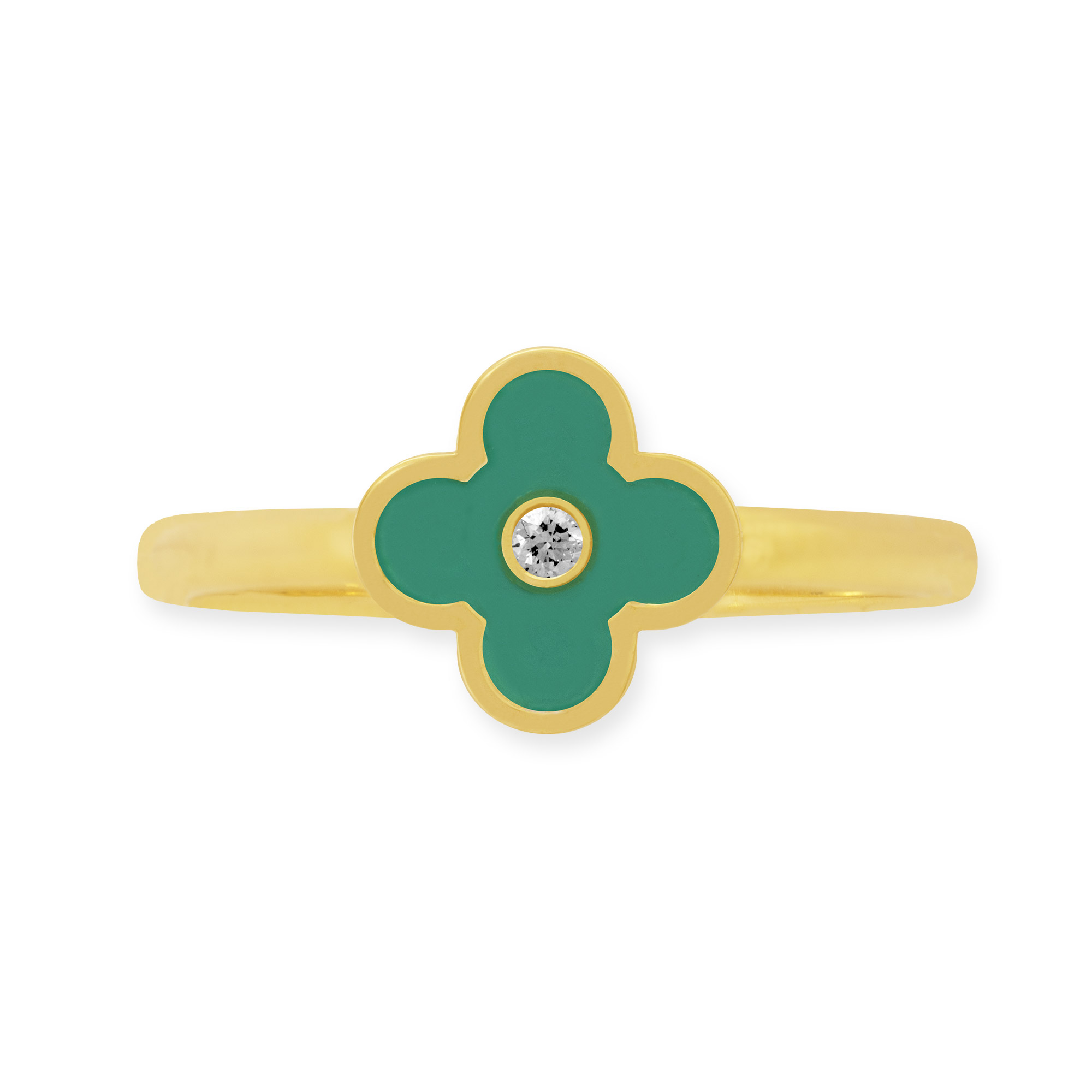 Ring mit grüner Blume