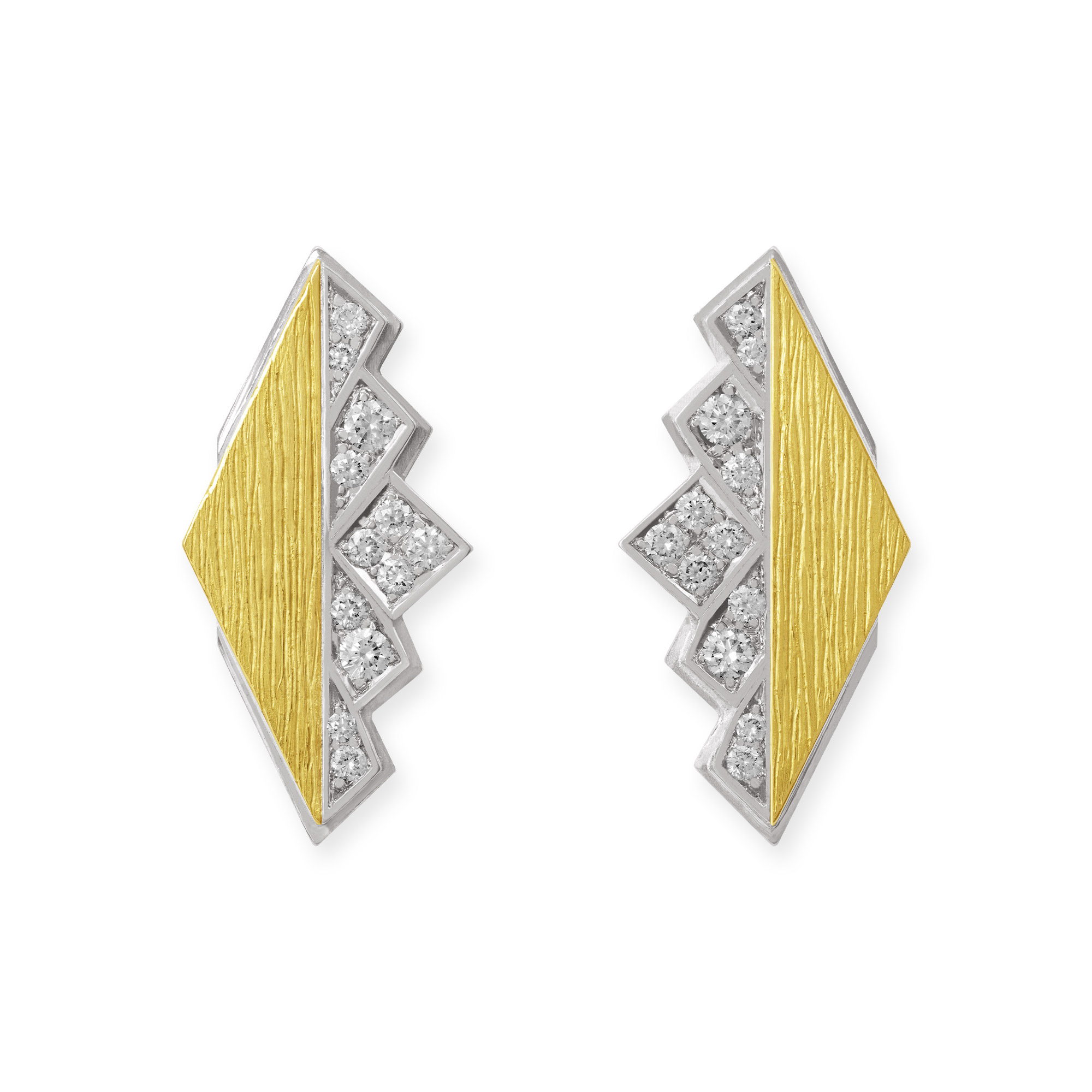 LESER Ohrstecker-Zackzack-Gelbgold-Weissgold-Brillanten-122710 LESER Ohrstecker-Zackzack-Gelbgold-Weissgold-Brillanten-122710