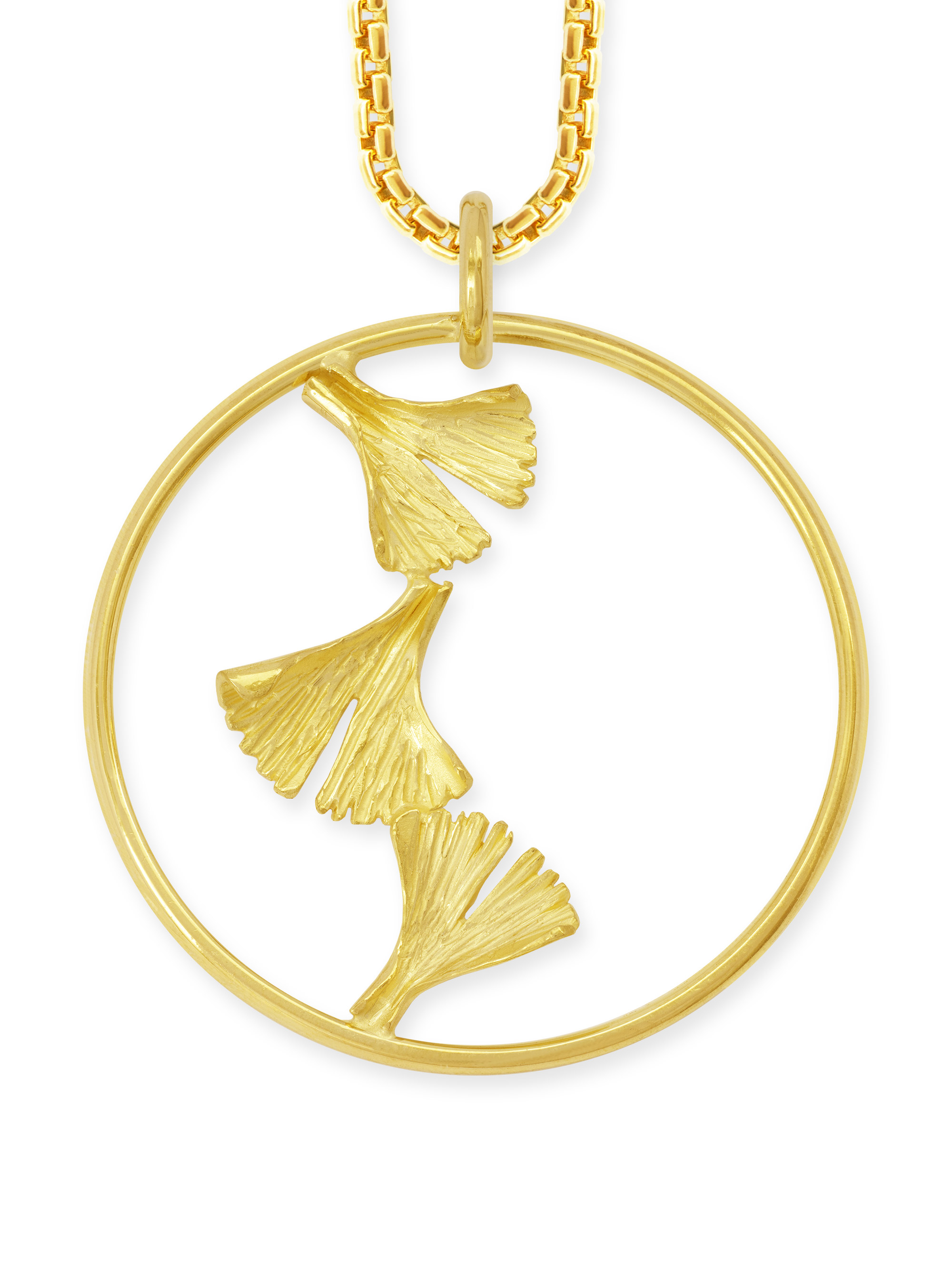 LESER-Anhänger-Ginkgo-Kreis-groß-750GG LESER-Anhänger-Ginkgo-Kreis-groß-750GG