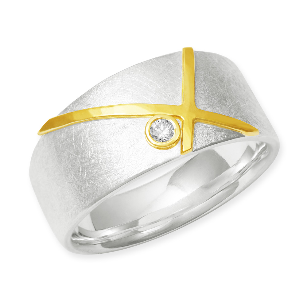 LESER Ring-925 SIlber 900 Gelbgold
