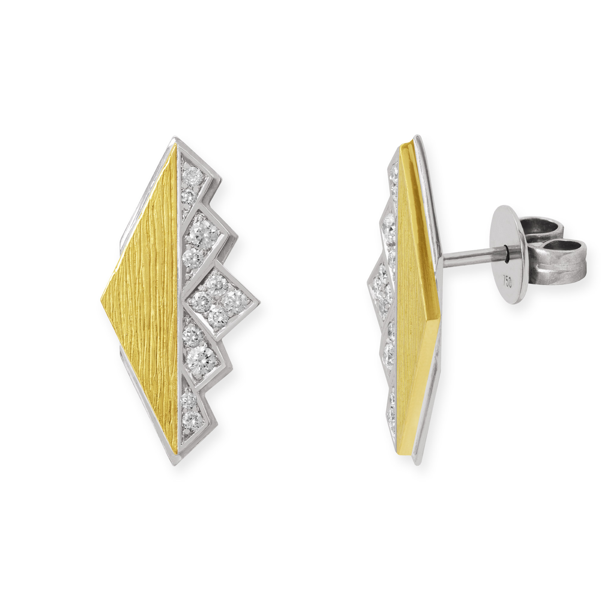LESER Ohrstecker-Zackzack-Gelbgold-Weissgold-Brillanten-122710 LESER Ohrstecker-Zackzack-Gelbgold-Weissgold-Brillanten-122710