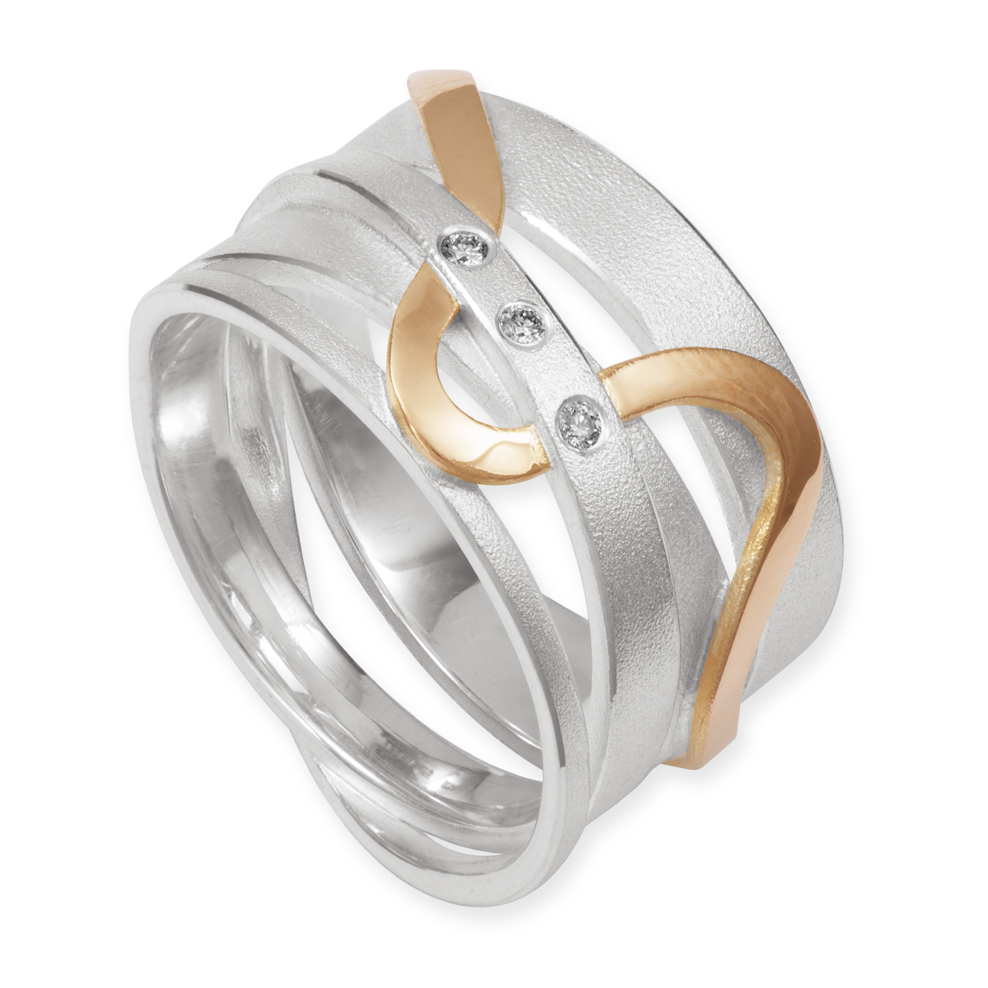 LESER Ring- Winkel 925 SIlber 750 Rotgold-115933 LESER Ring- Winkel 925 SIlber 750 Rotgold