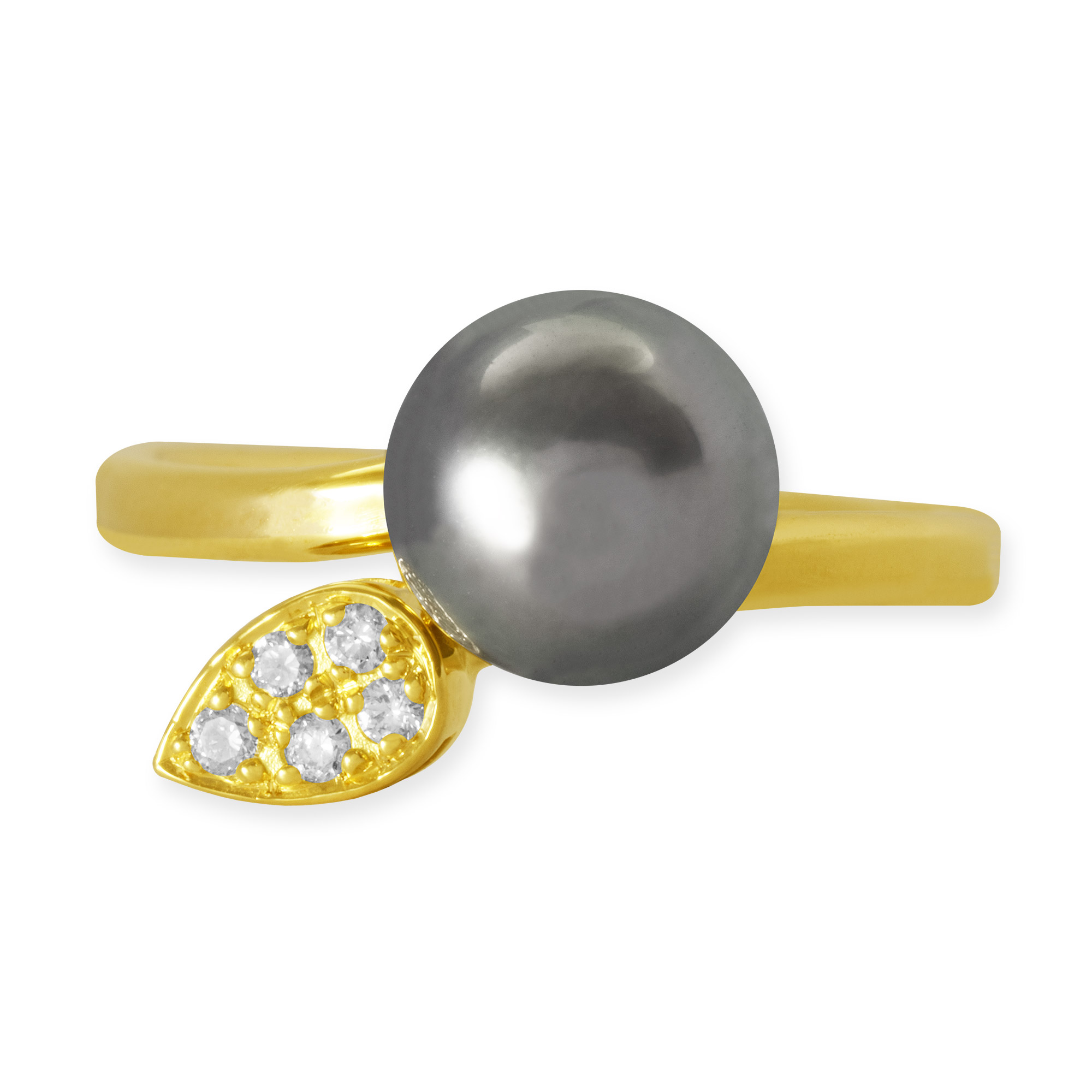 LESER Ring-750 Gelbgold-Brillanten-Tahitiperle-122827