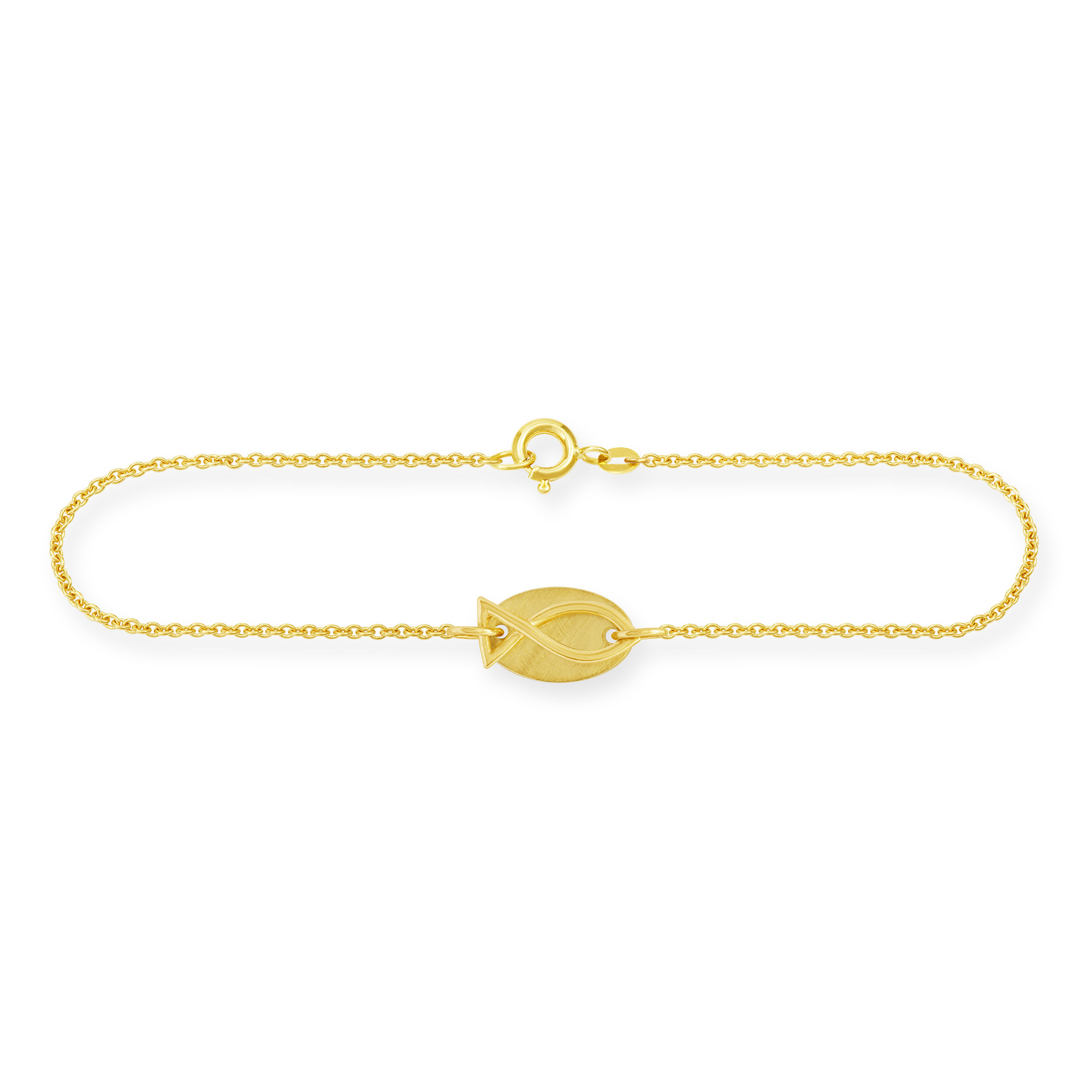 Feines Gliederarmband aus 750/Gelbgold    Verschluss Federring.