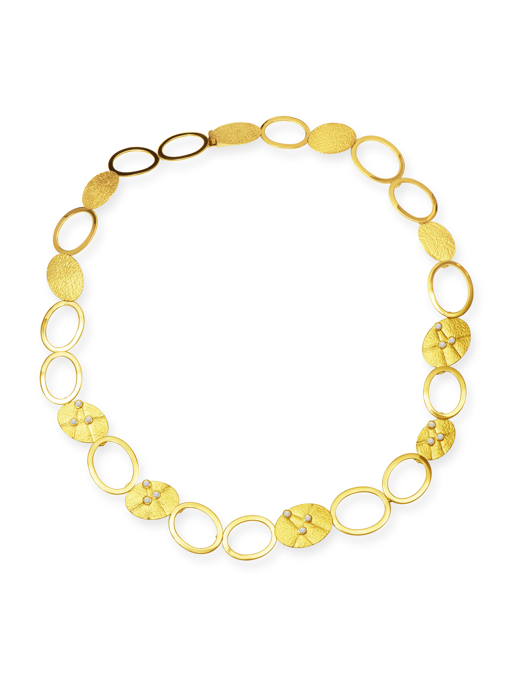 LESER Collier- Unikat Kieselsteine 750 Gelbgold