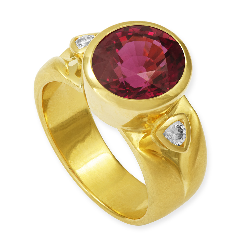LESER Ring-Rhodolith 750 Gelbgold