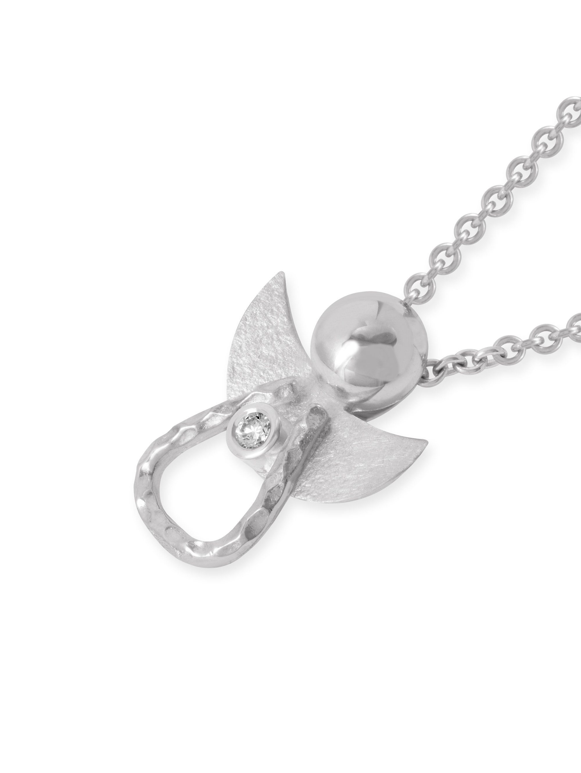 LESER Anhaenger-Engel 750 Weissgold Brillant