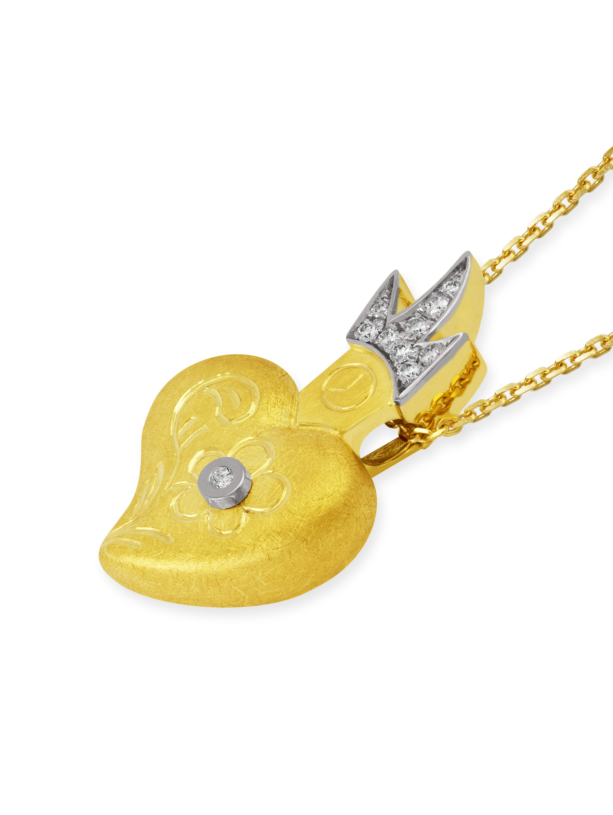 LESER Anhaenger- Stadtturm Herz Weissgold Gelbgold Brillanten Straubing