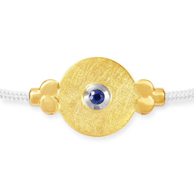 LESER Armband- 585 Gelbgold 925 Silber Saphir