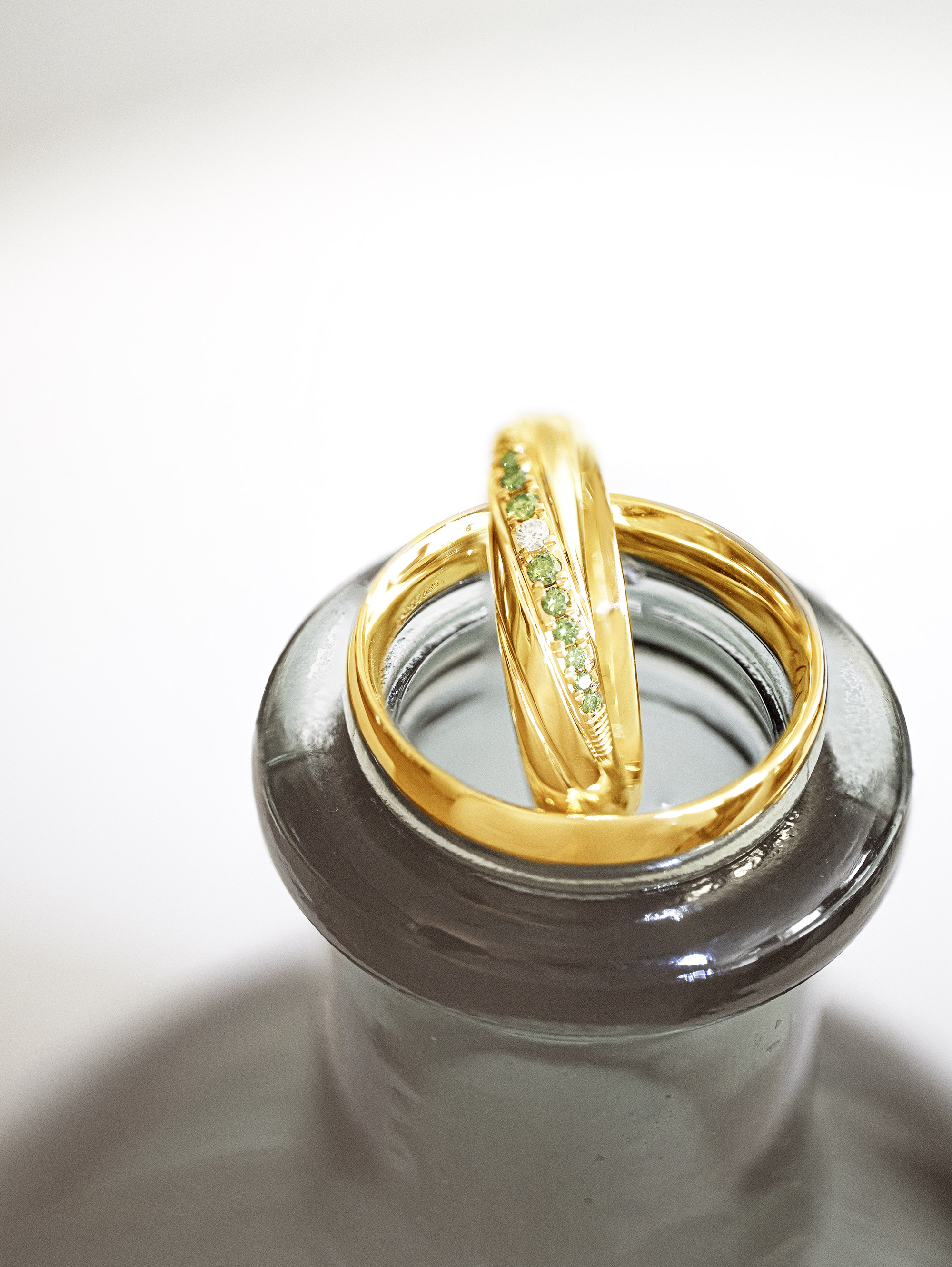 LESER Schmucks mit Deko- Trauringe aus Gelbgold mit Brillanten